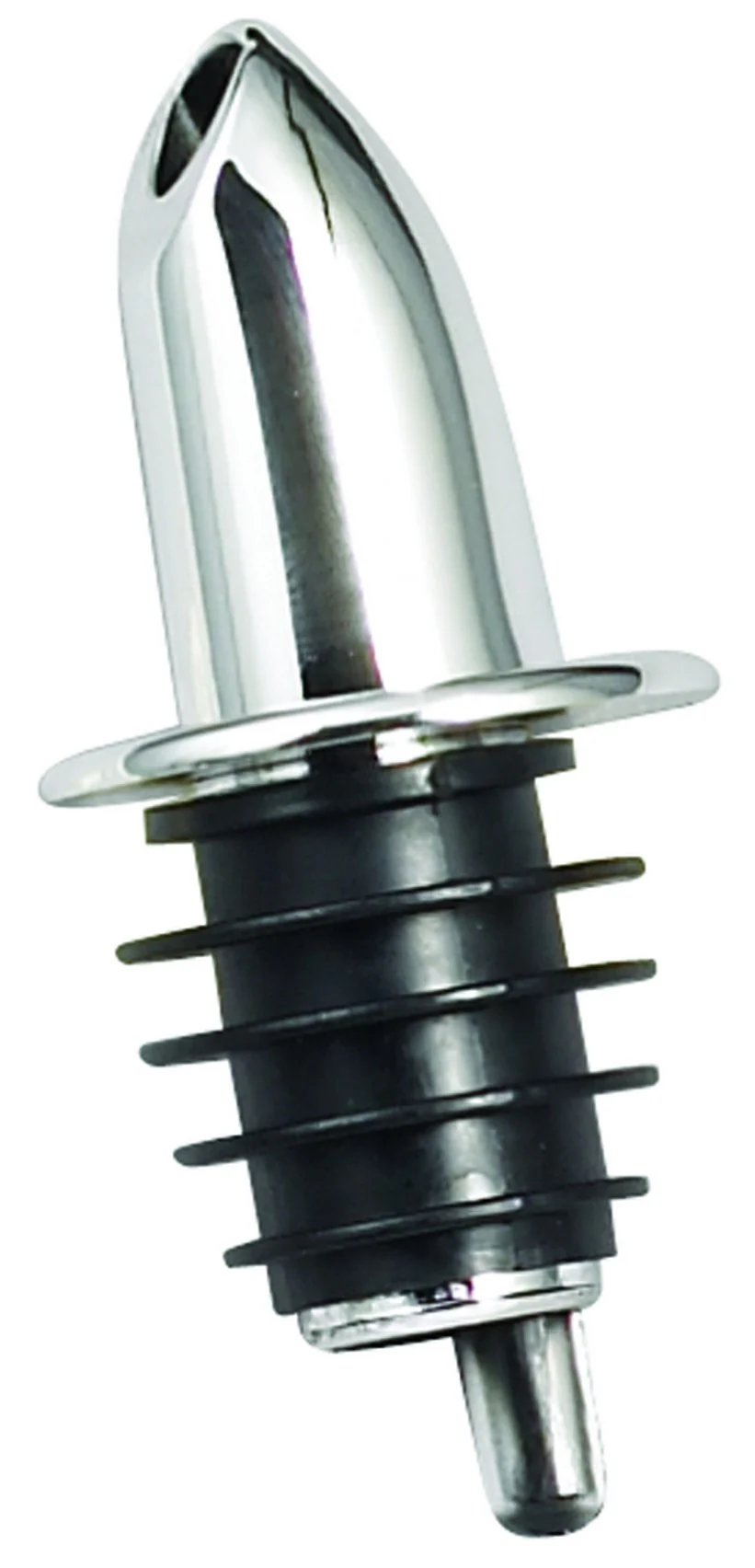 Winco PP-NC Liquor Pourer Fast Flow Plastic Breather Tube Chrome Spout - Image 2