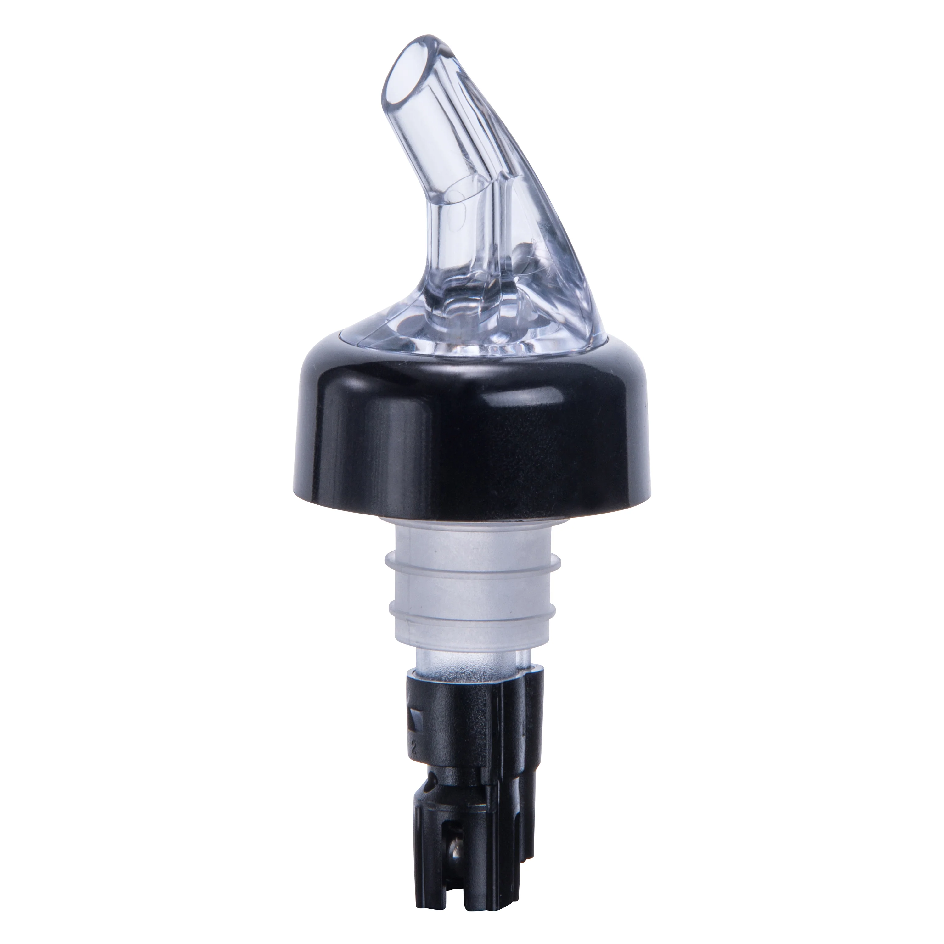 Winco PPA-063 5/8 Oz Measuring Pourer with Black Collar Plastic Clear Spout - Image 2