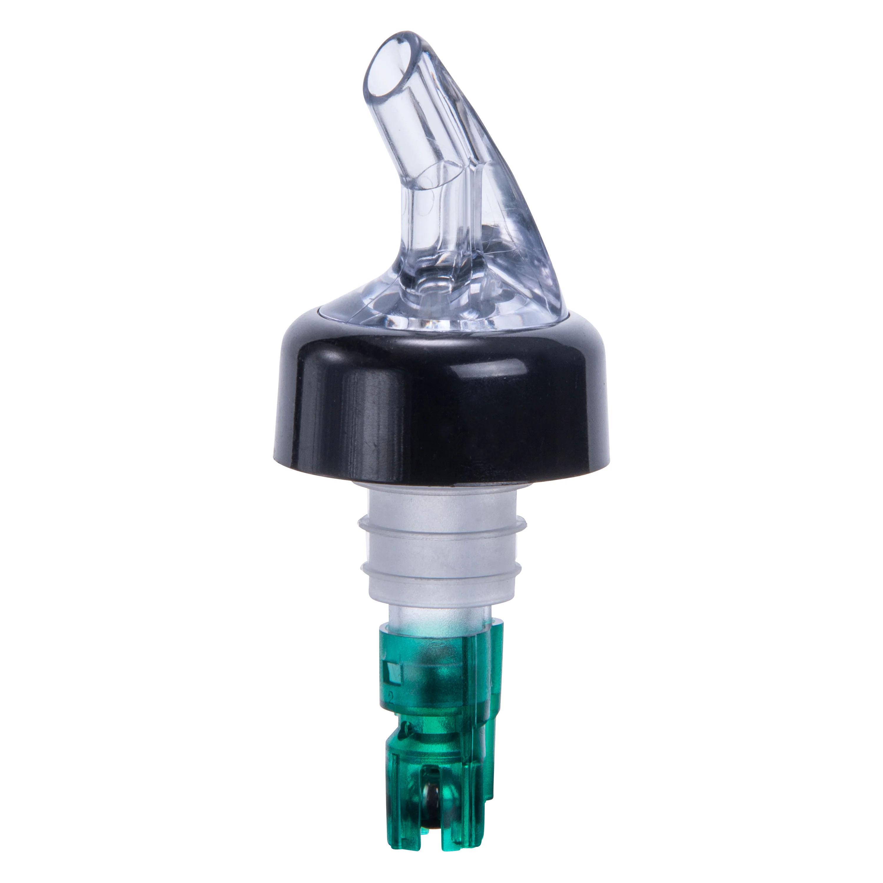 Winco PPA-075 3/4 Oz Liquor Pourer With Black Collar Poly Plastic Clear Spout - Image 2
