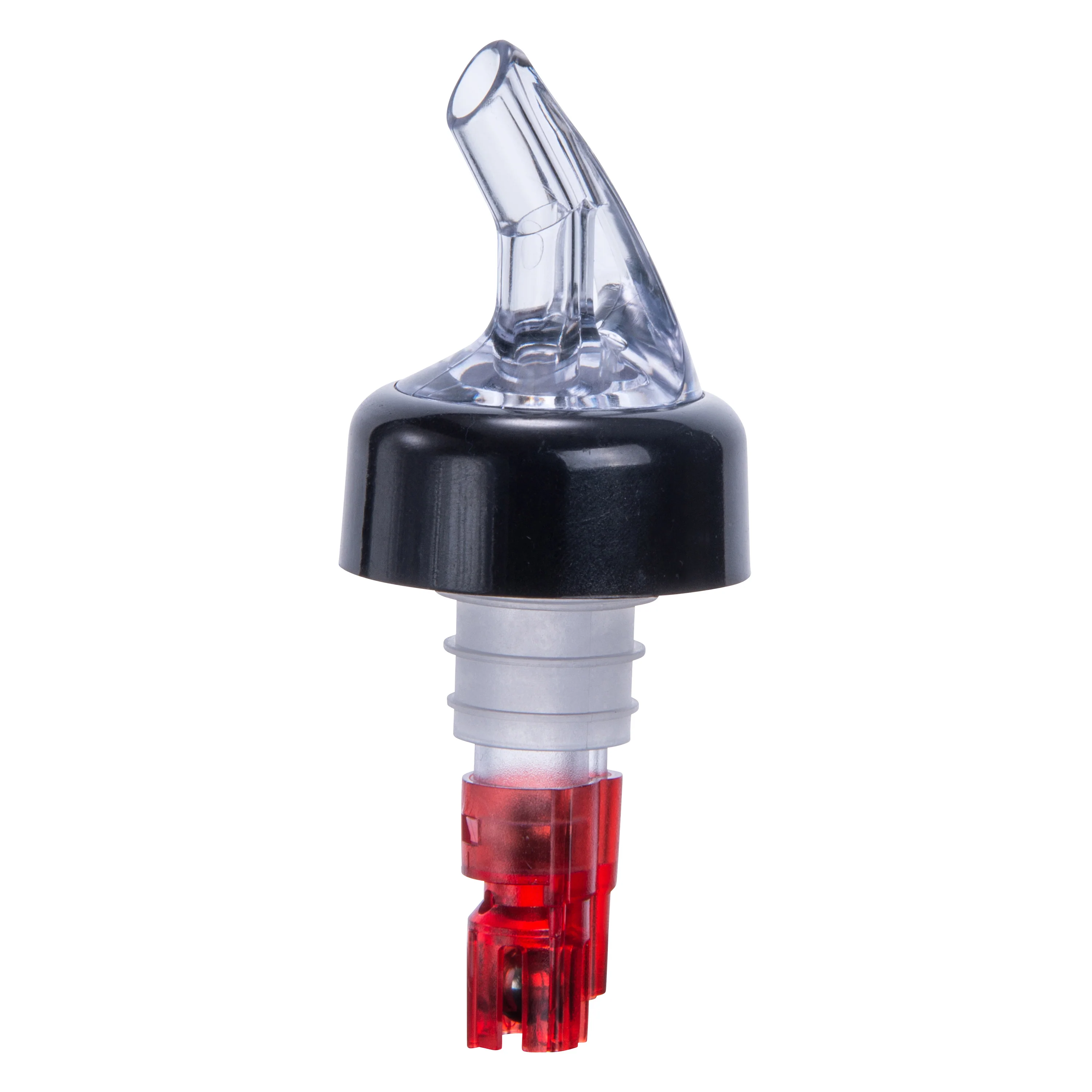 Winco PPA-100 1 Oz Measuring Pourer With Black Collar Plastic and Stainless Steel - Image 2