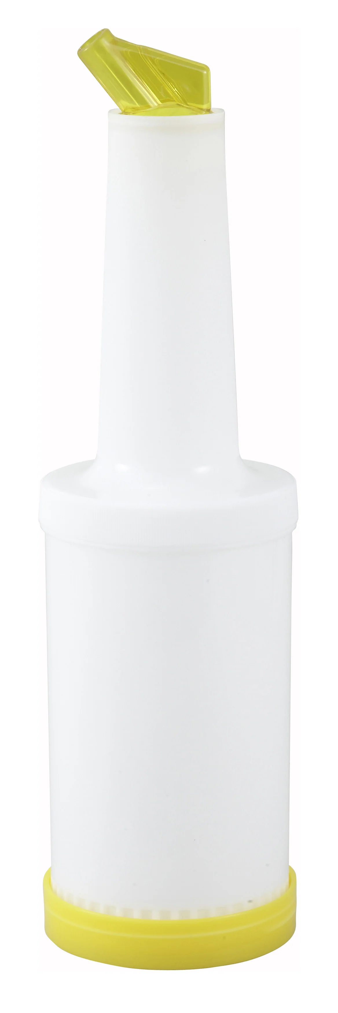 Winco PPB-2Y 2 Qt Liquor and Juice Multi Pour with Yellow Spout and Lid - Image 2