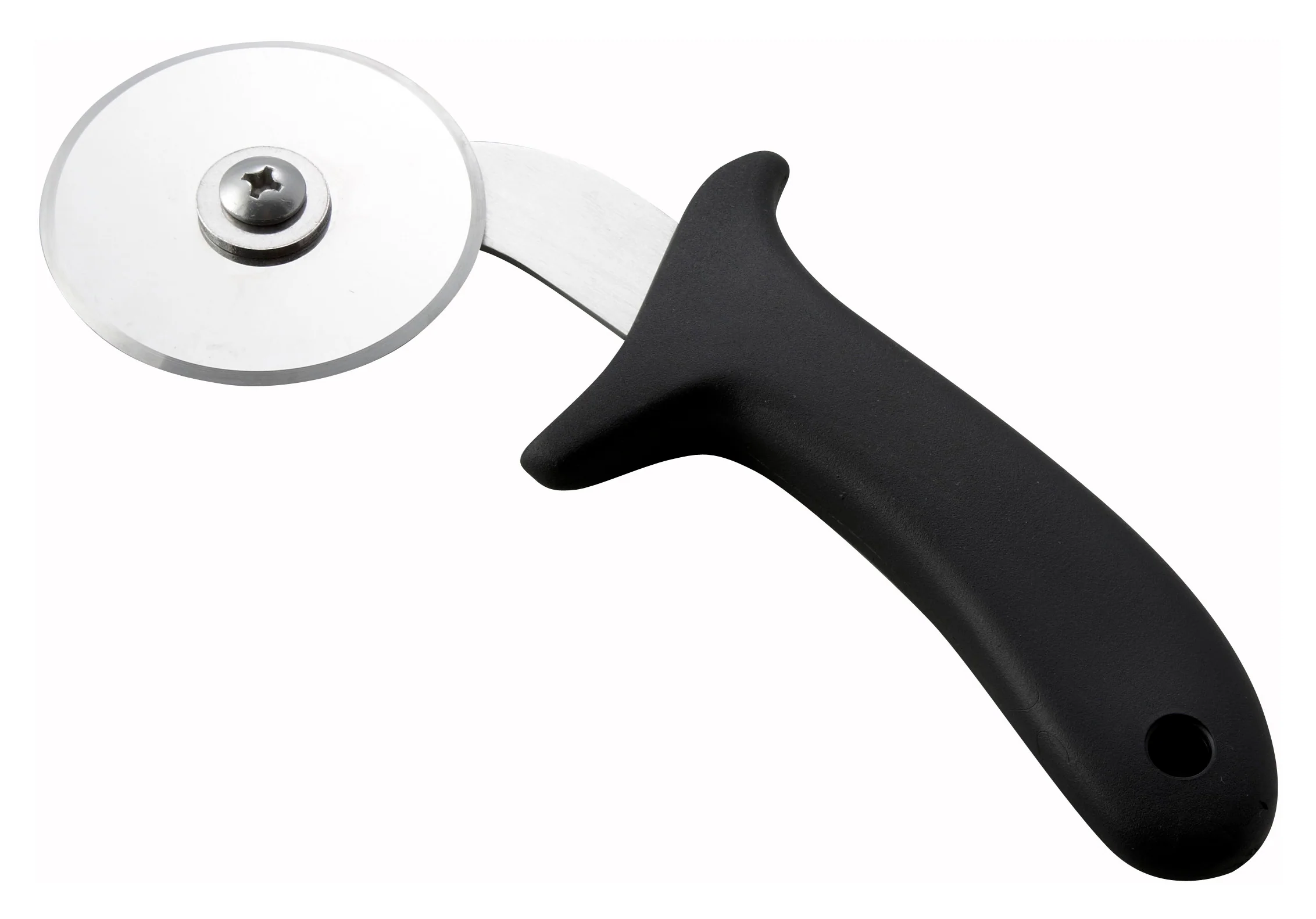 Winco PPC-2 2-1/2 Inch Diameter Stainless Steel Pizza Cutter Black Polypropylene Handle - Image 2