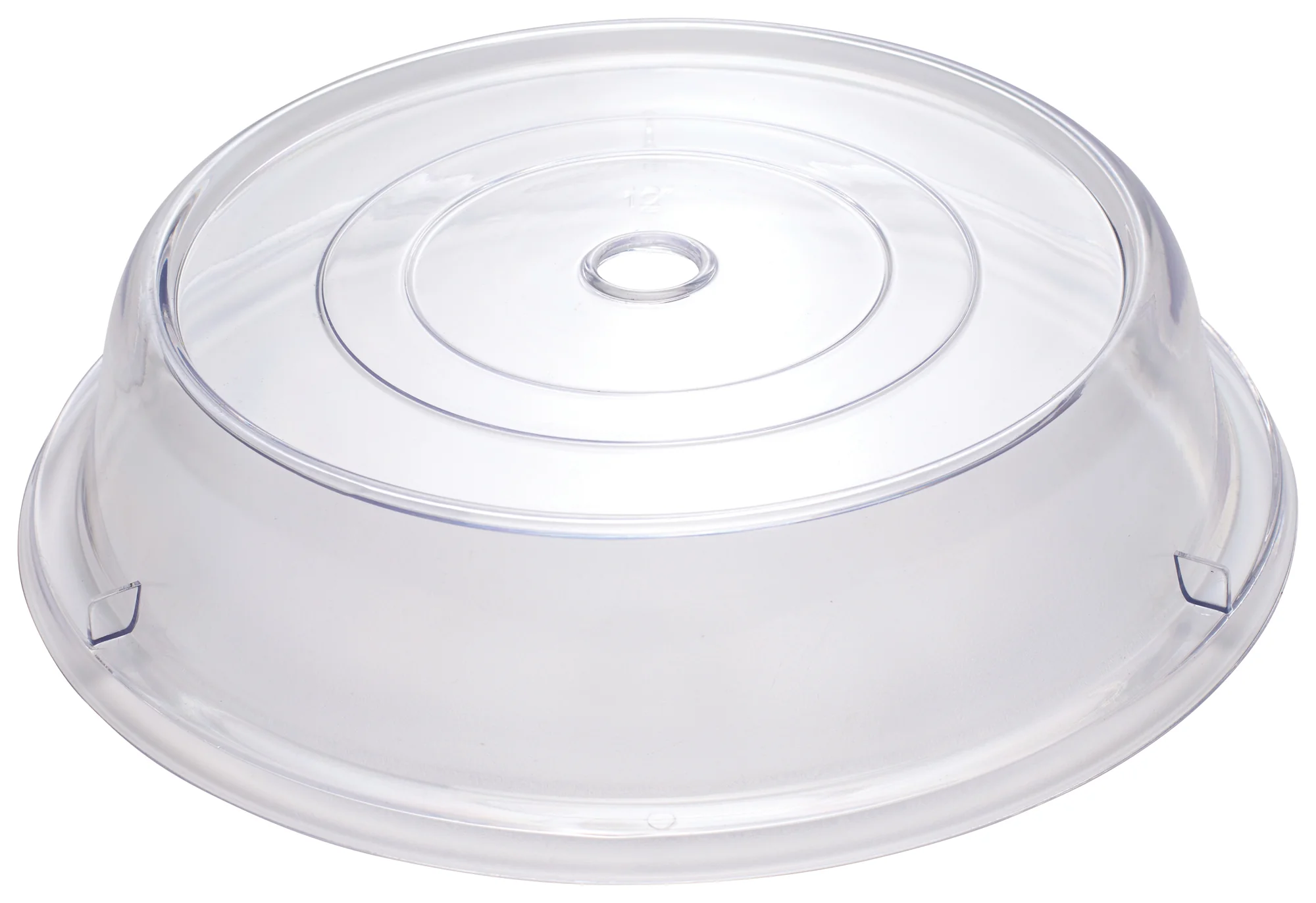 Winco PPCR-12 12 Inch Diameter Clear Polycarbonate Round Plate Cover - Image 3