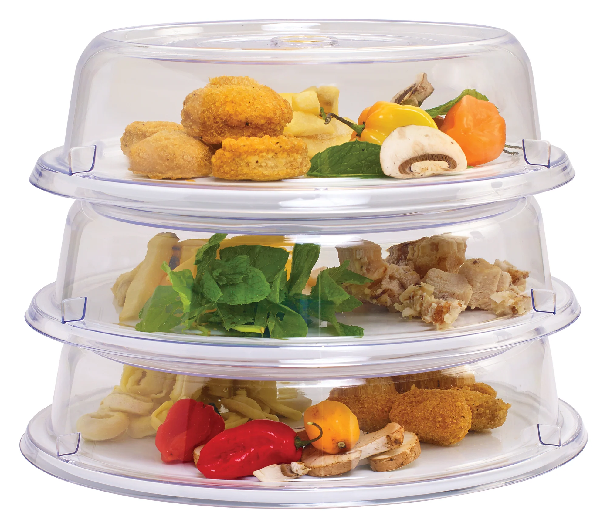 Winco PPCR-8 8 Inch Diameter Clear Polycarbonate Round Plate Cover Stackable - Image 4