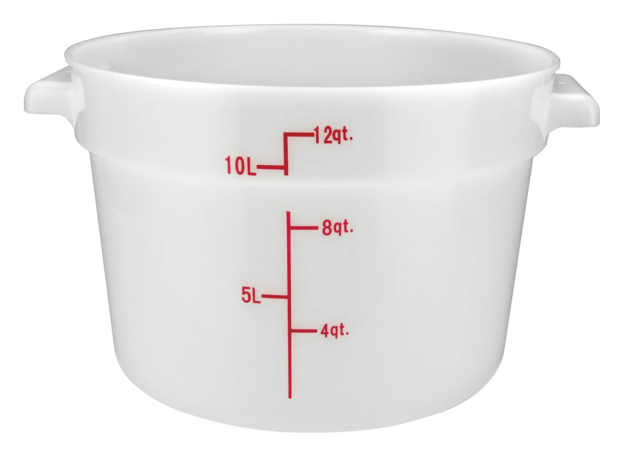 Winco PPRC-12W 12 Quart Food Storage Container with Built-in Handles Polypropylene White