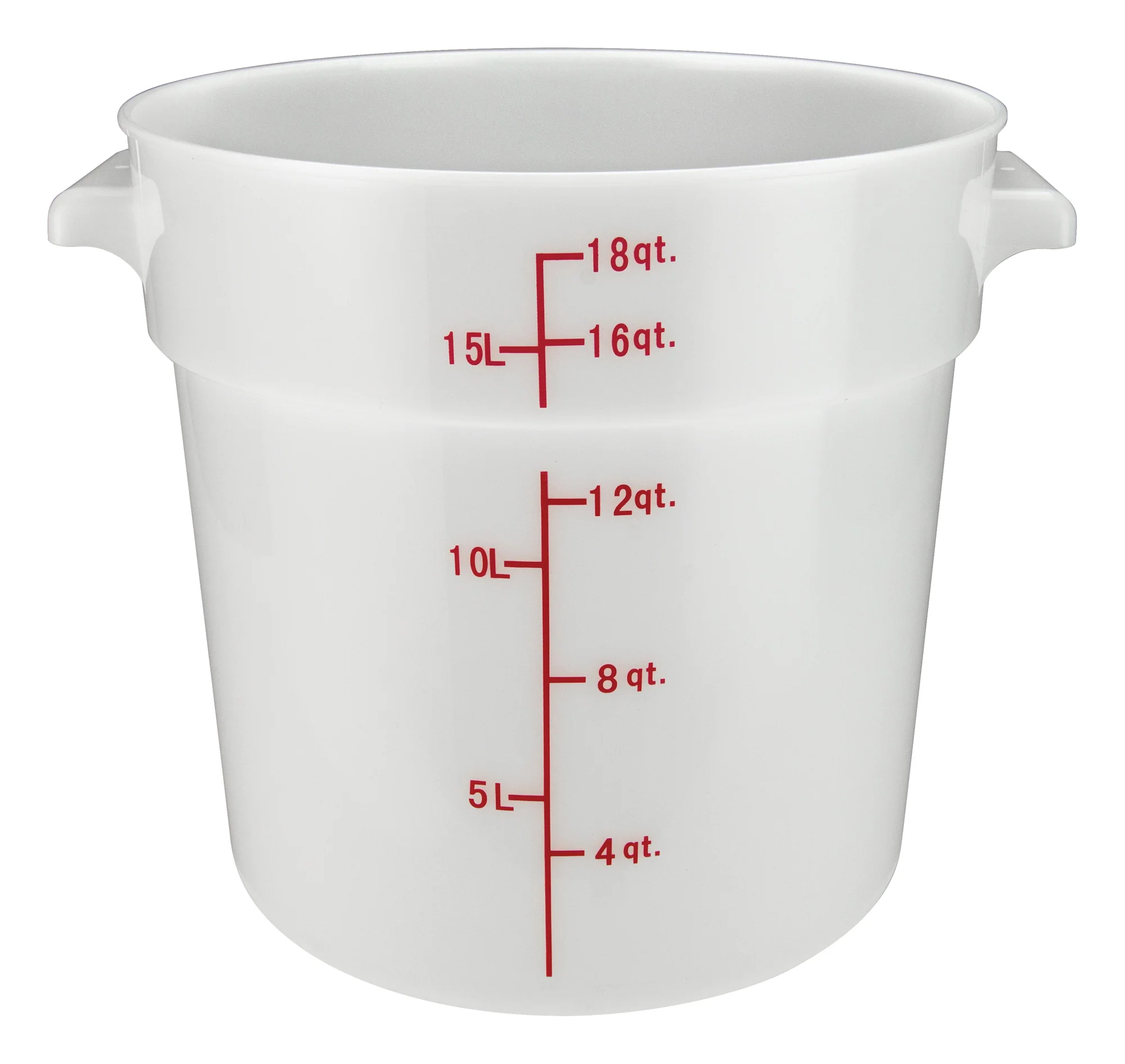 Winco PPRC-18W 18 Quart Round Storage Container with Handles Polypropylene White