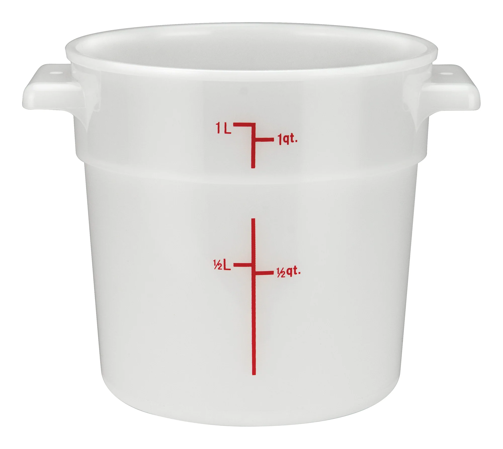 Winco PPRC-1W 1 Quart Round Storage Container with Built-in Handles Polypropylene White - Image 2