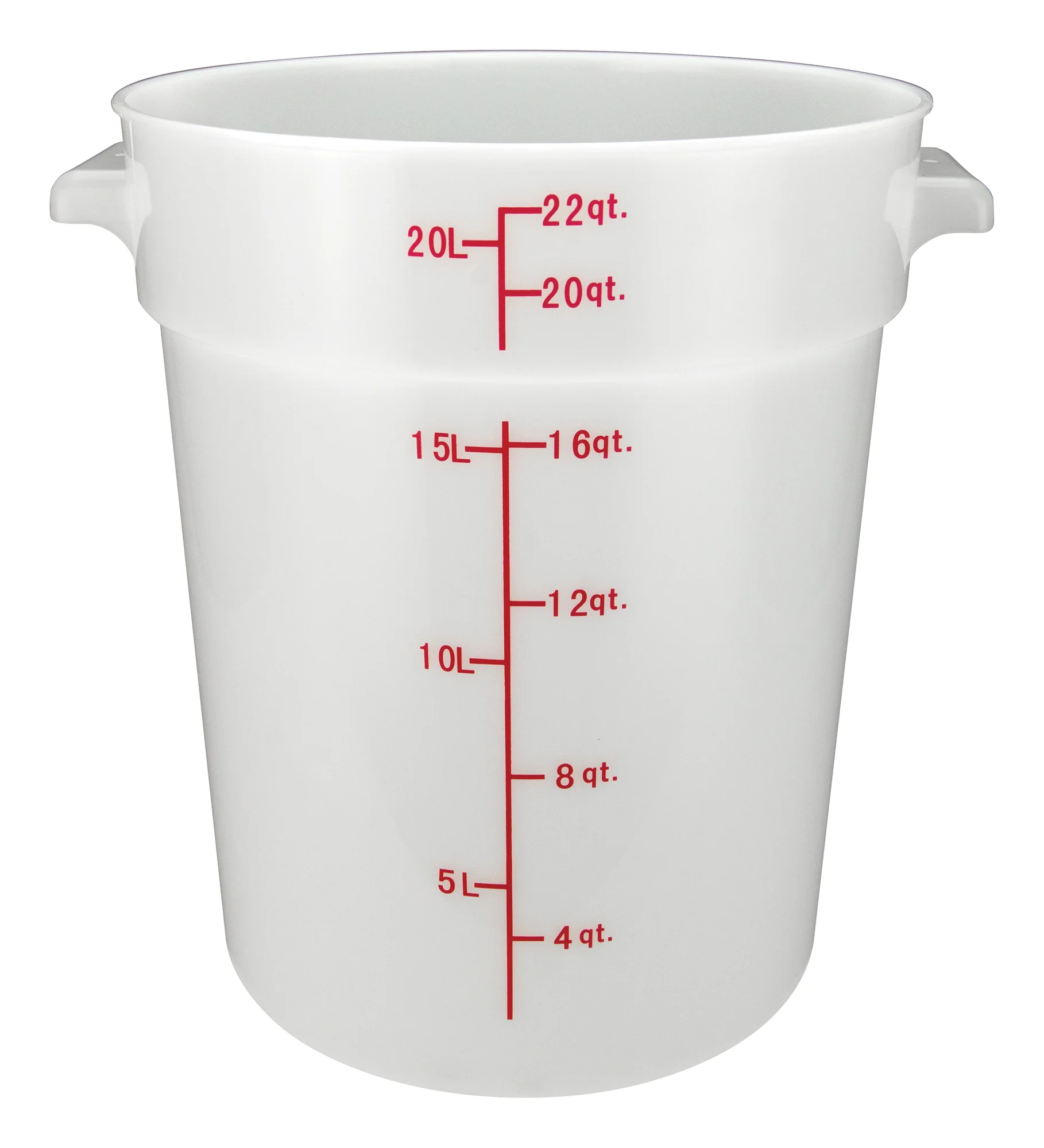 Winco PPRC-22W 22 Quart Storage Container with Built-in Handles Polypropylene White