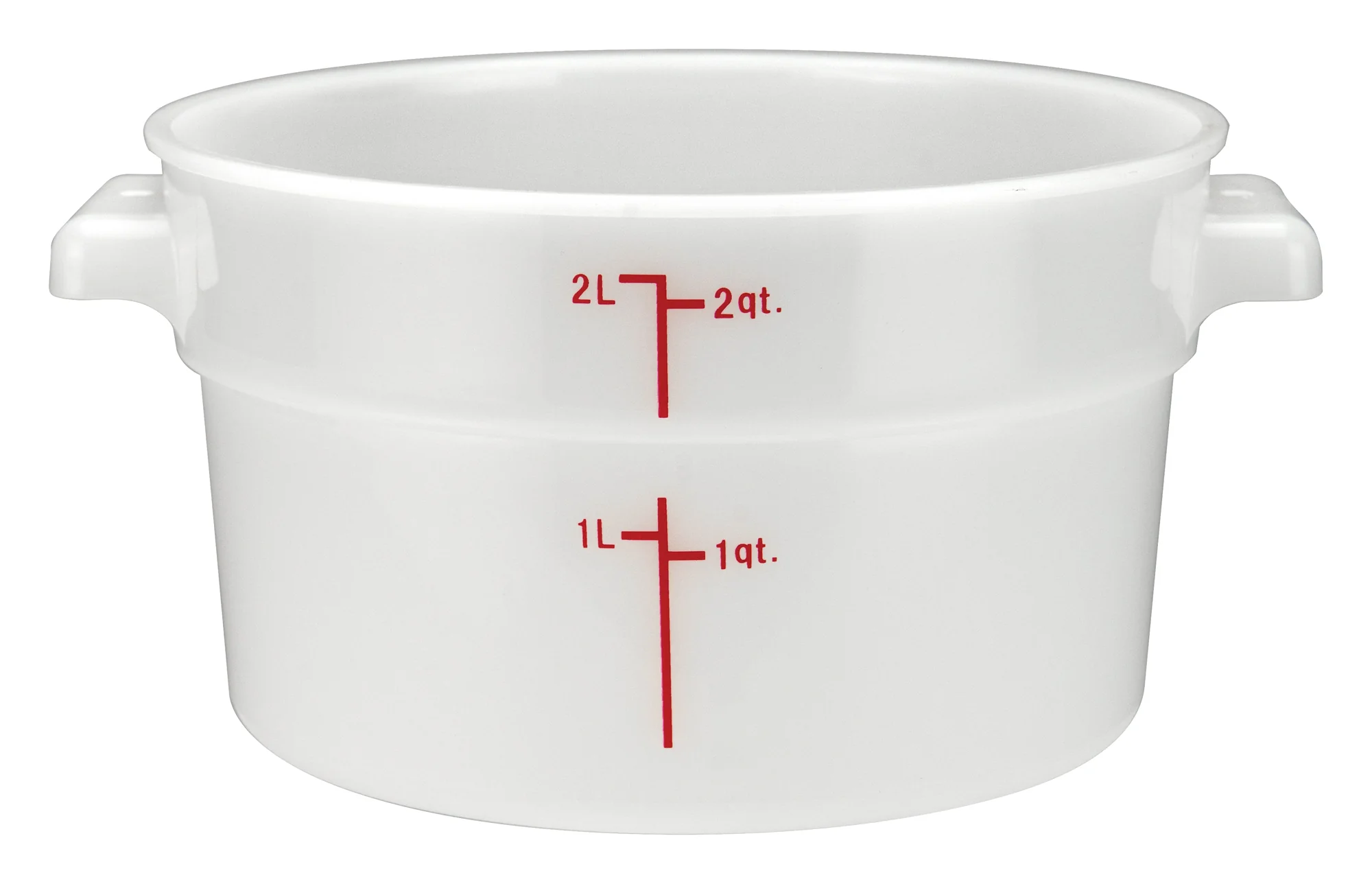 Winco PPRC-2W 2 Quart Round Storage Container with Built-In Handles Polypropylene White - Image 4