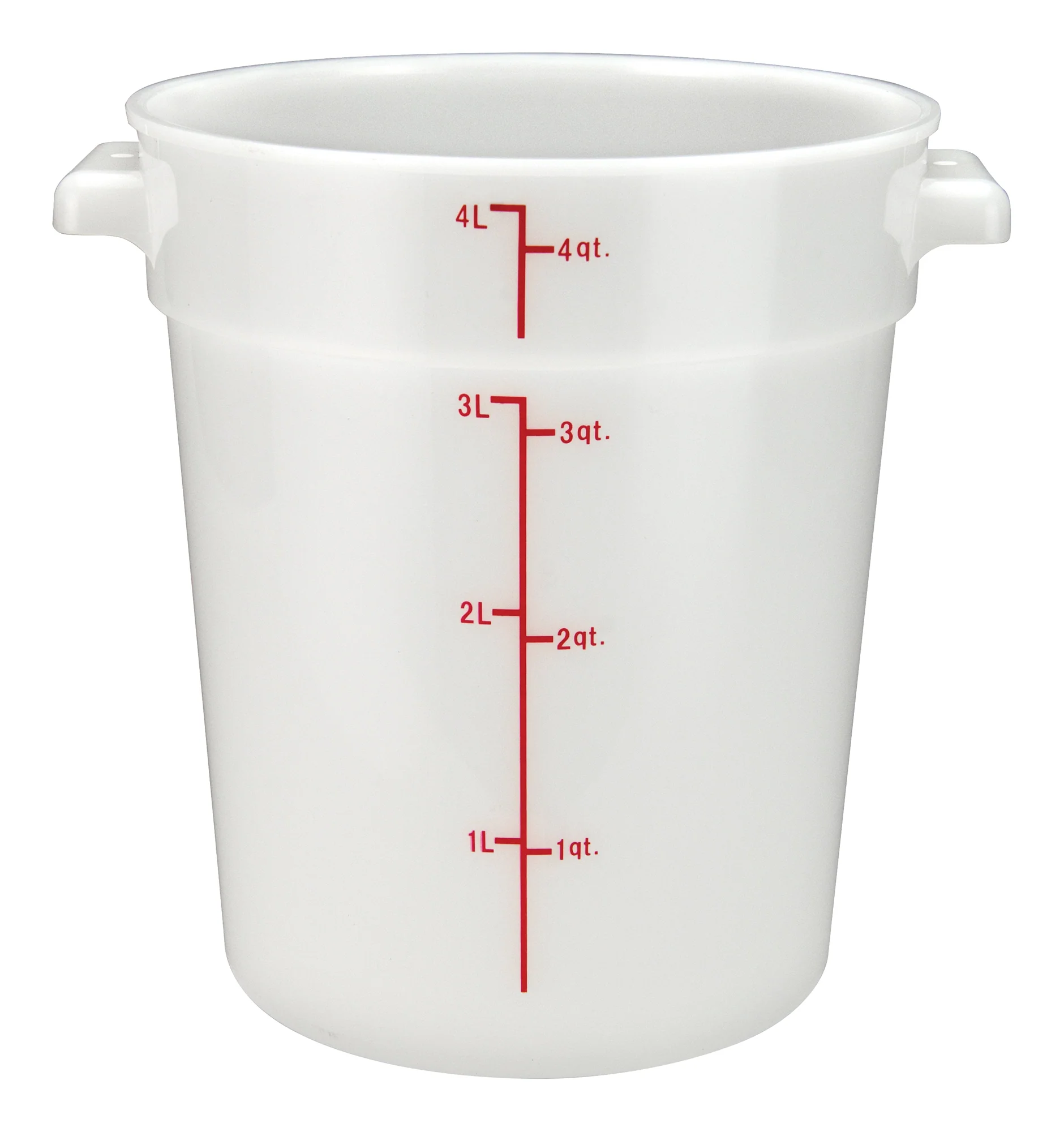 Winco PPRC-4W 4 Quart Round Food Storage Container with Handles Polypropylene White