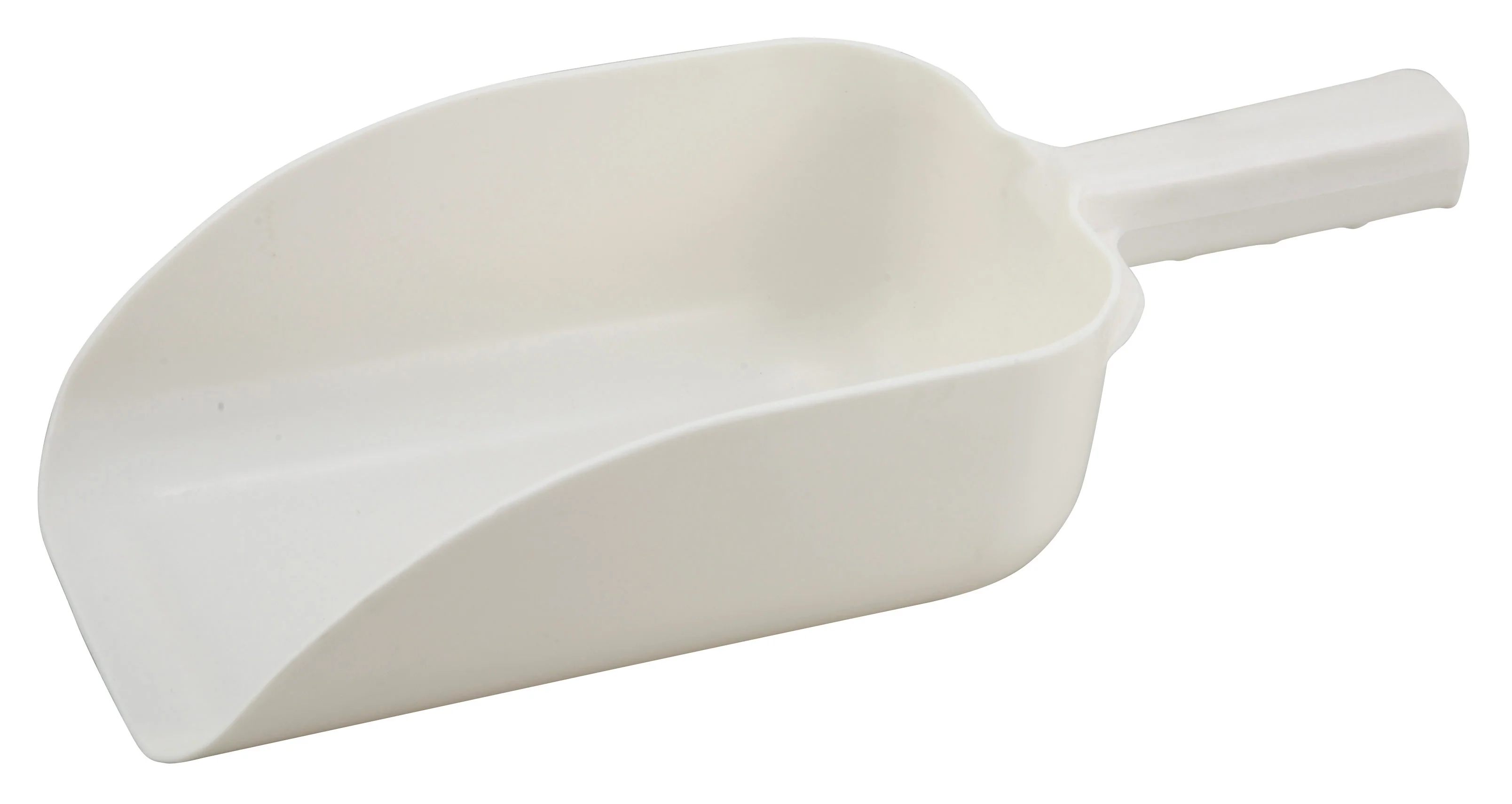 Winco PS-64 64 Oz Utility Scoop White Plastic with Ergonomic Handle - Image 2