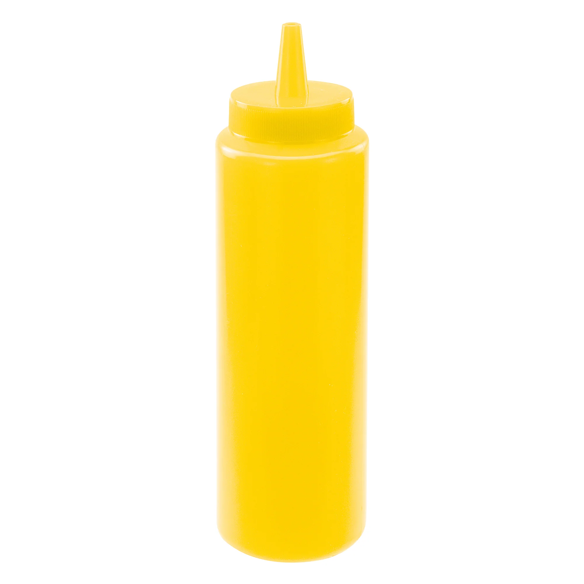 Winco PSB-08Y 8 Oz Squeeze Bottle BPA Free Yellow Plastic 6 Packs - Image 2
