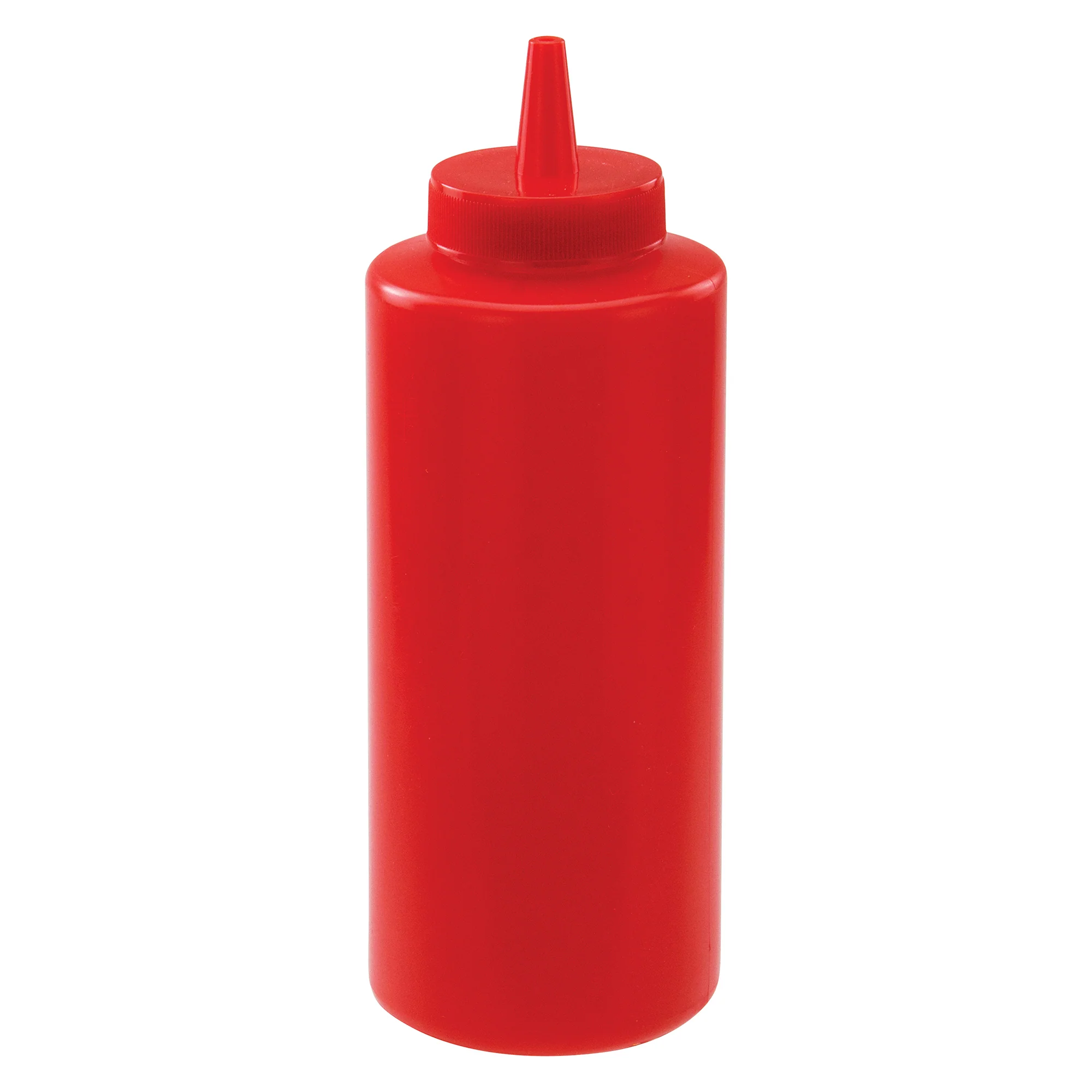 Winco PSB-12R 12 Oz Squeeze Bottle Red BPA Free Impact Resistant Plastic - Image 2