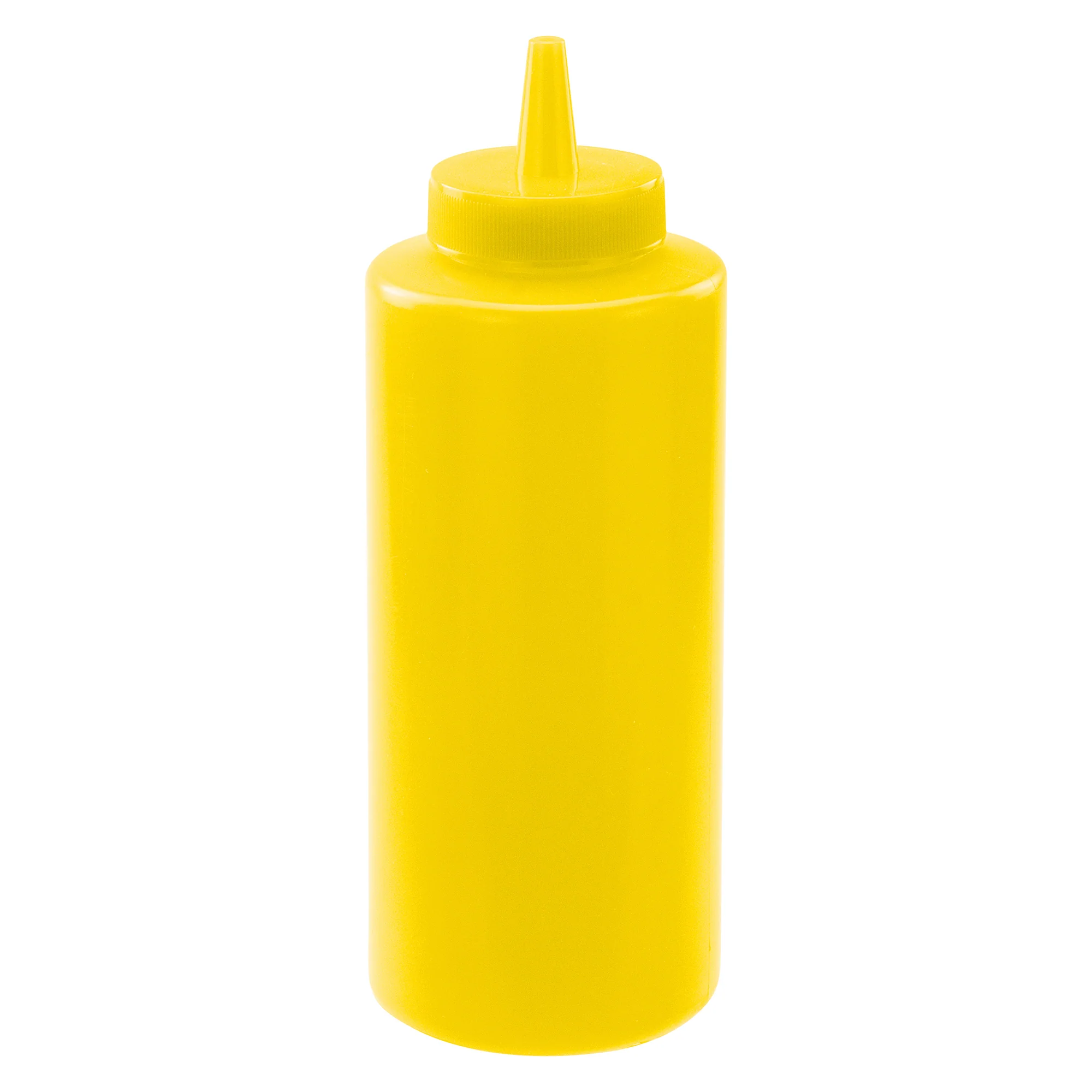Winco PSB-12Y 12 Oz Squeeze Bottle BPA Free Plastic Yellow - 6 Packs - Image 2