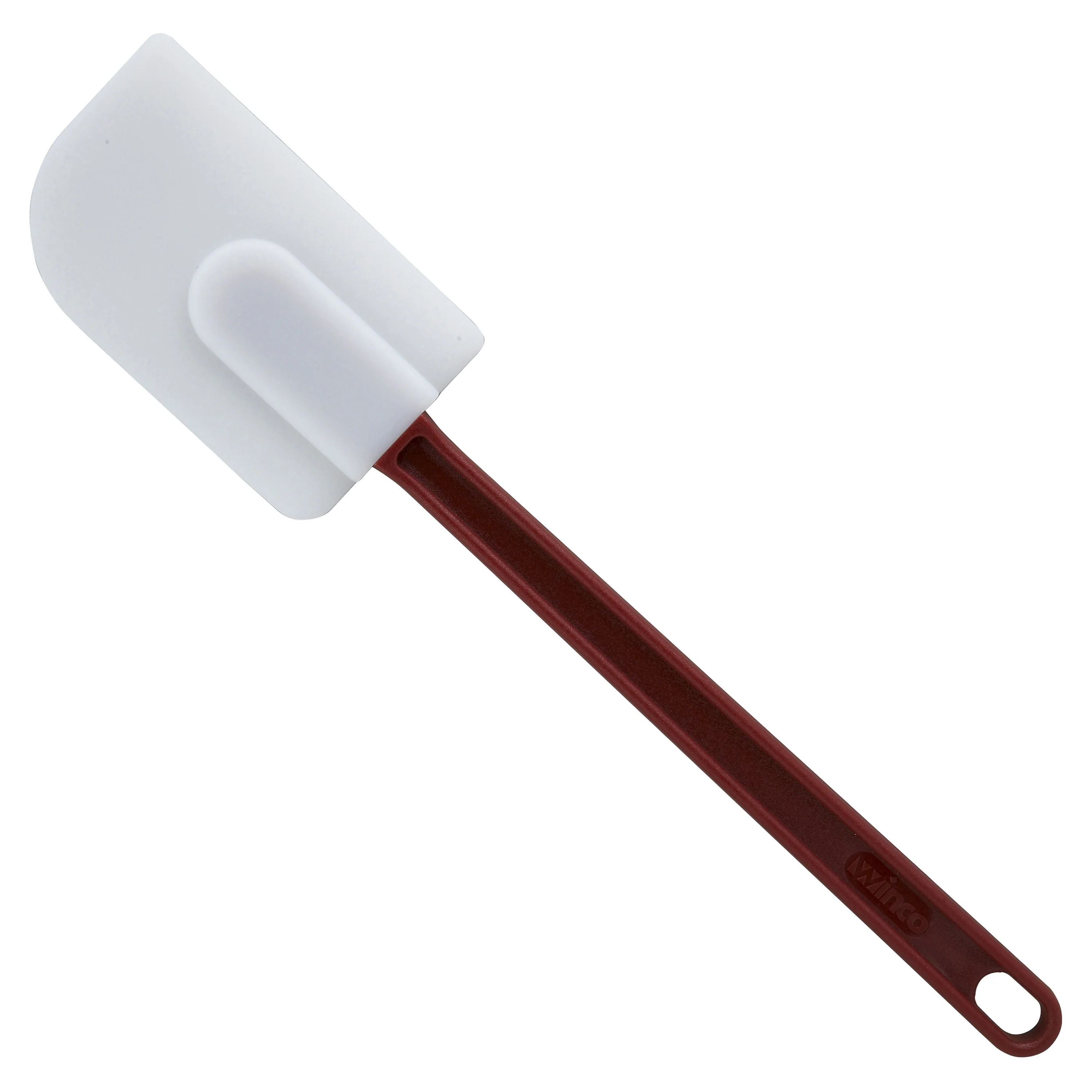 Winco PSD-14 14 Inch Economy Scraper Heat Resistant BPA Free Silicone Red Handle - Image 2