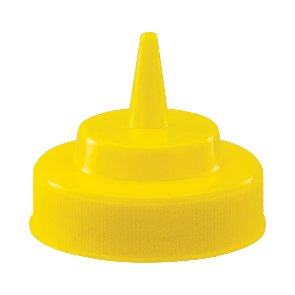 Winco PSW-Y-LID Lid for Wide Mouth Squeeze Bottle, Yellow - Image 2