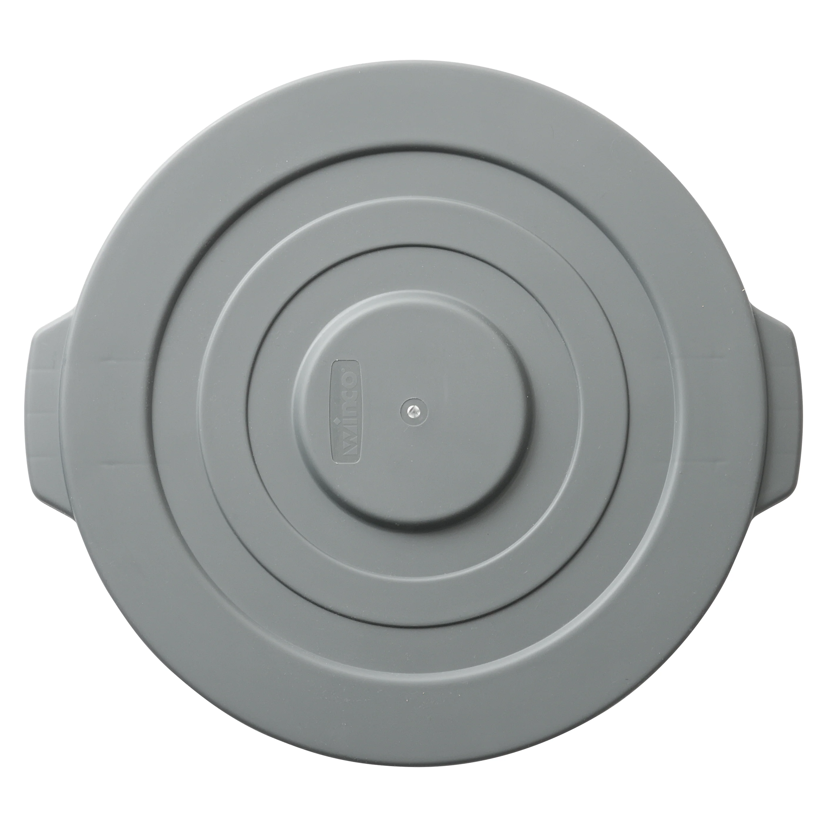 Winco PTCL-10G 17 Inch White Trash Receptacle Lid HDPE with Flat Style