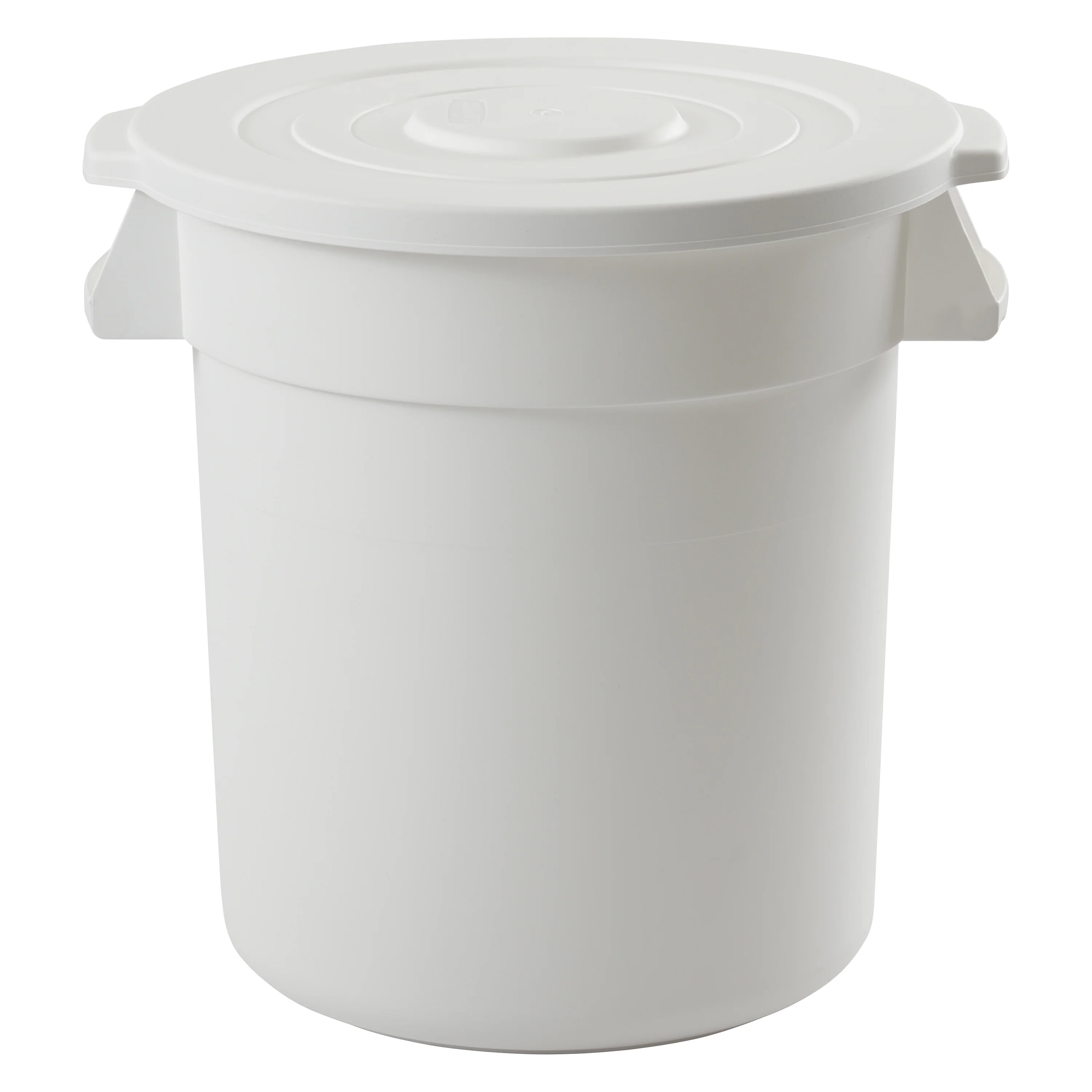 Winco PTCL-10W 17 Inch Lid Impact-Resistant HDPE White Trash Receptacle - Image 4