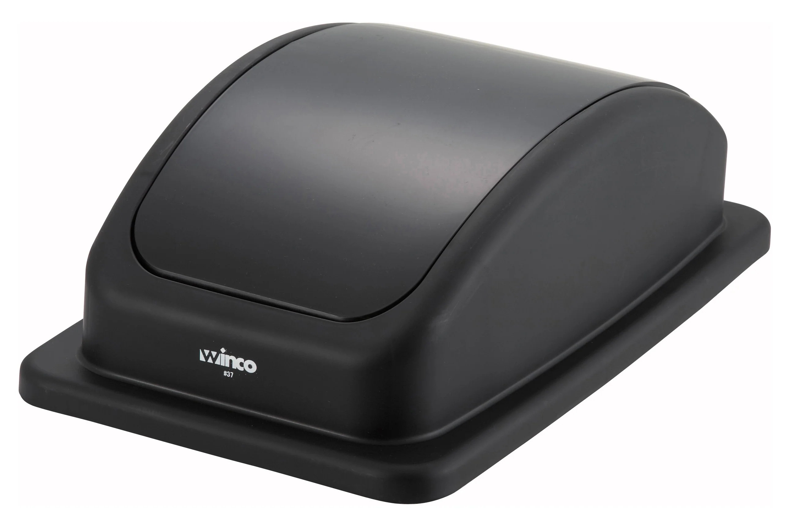 Winco PTCL-23K Cover Black Polypropylene Swing Lid for PTC-23K Trash Receptacles