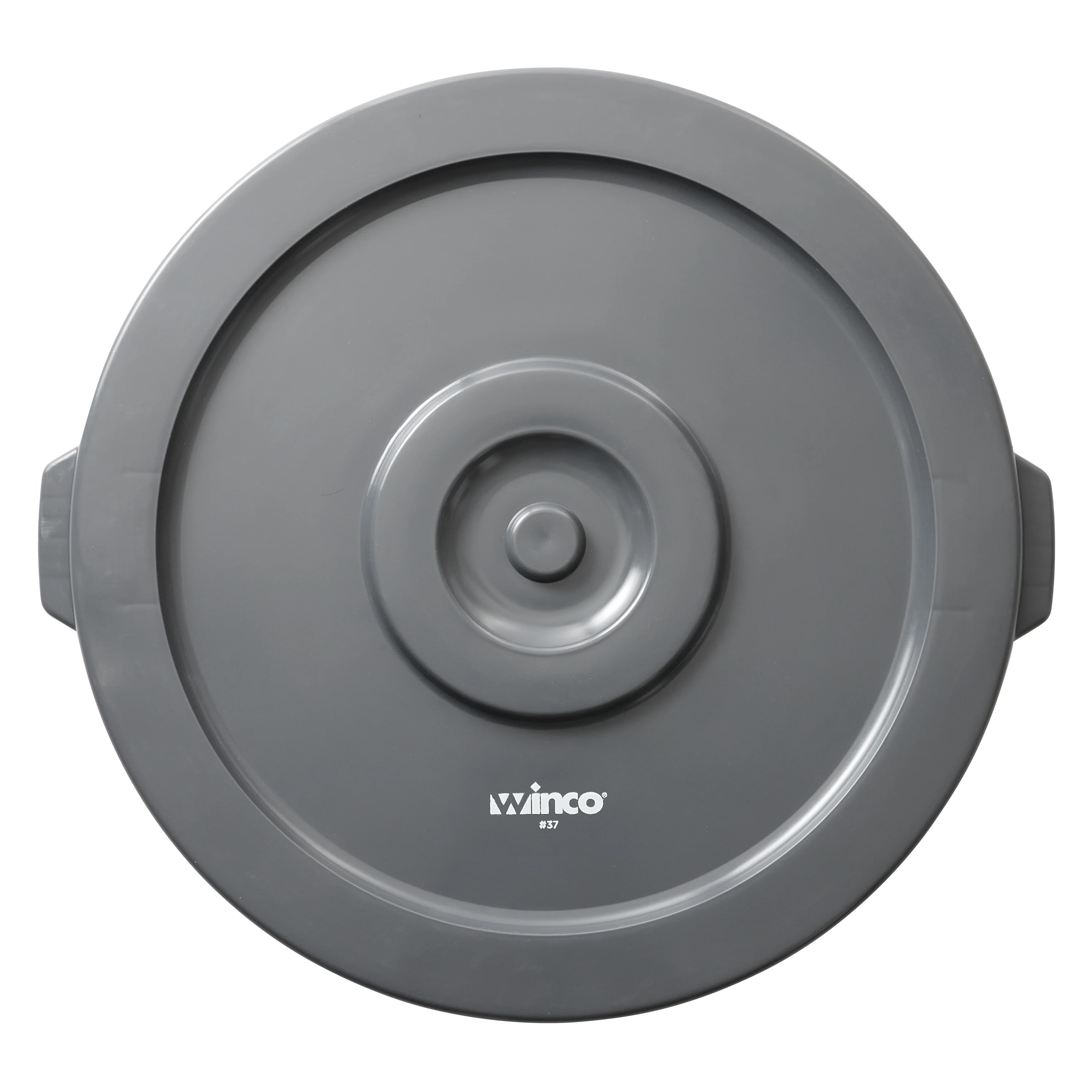 Winco PTCL-32 Lid for PTC-32G Garbage Receptacle Flat Gray Plastic