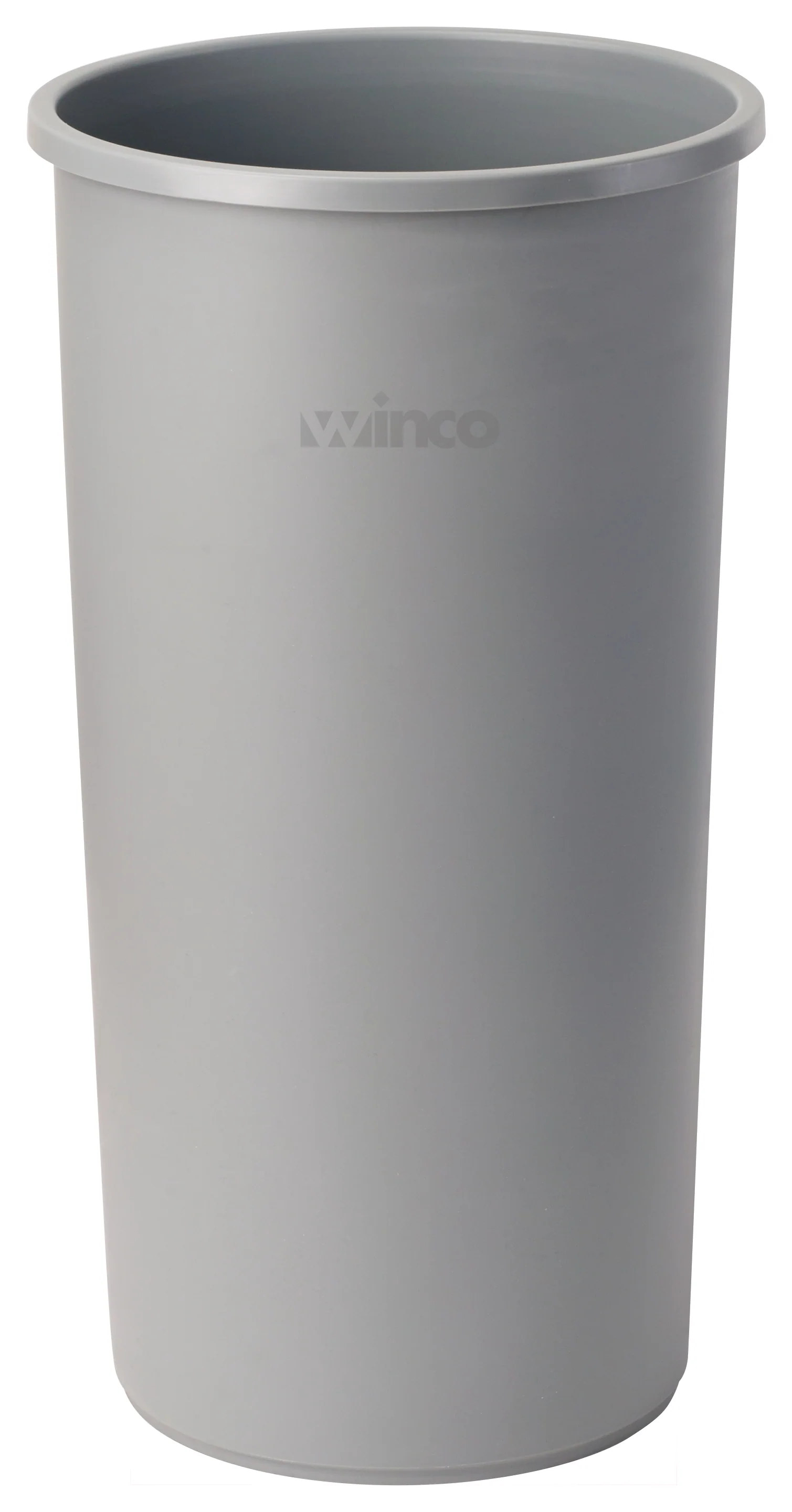 Winco PTCR-22G 16 Inch Diameter Gray Round Indoor Trash Can - Image 5