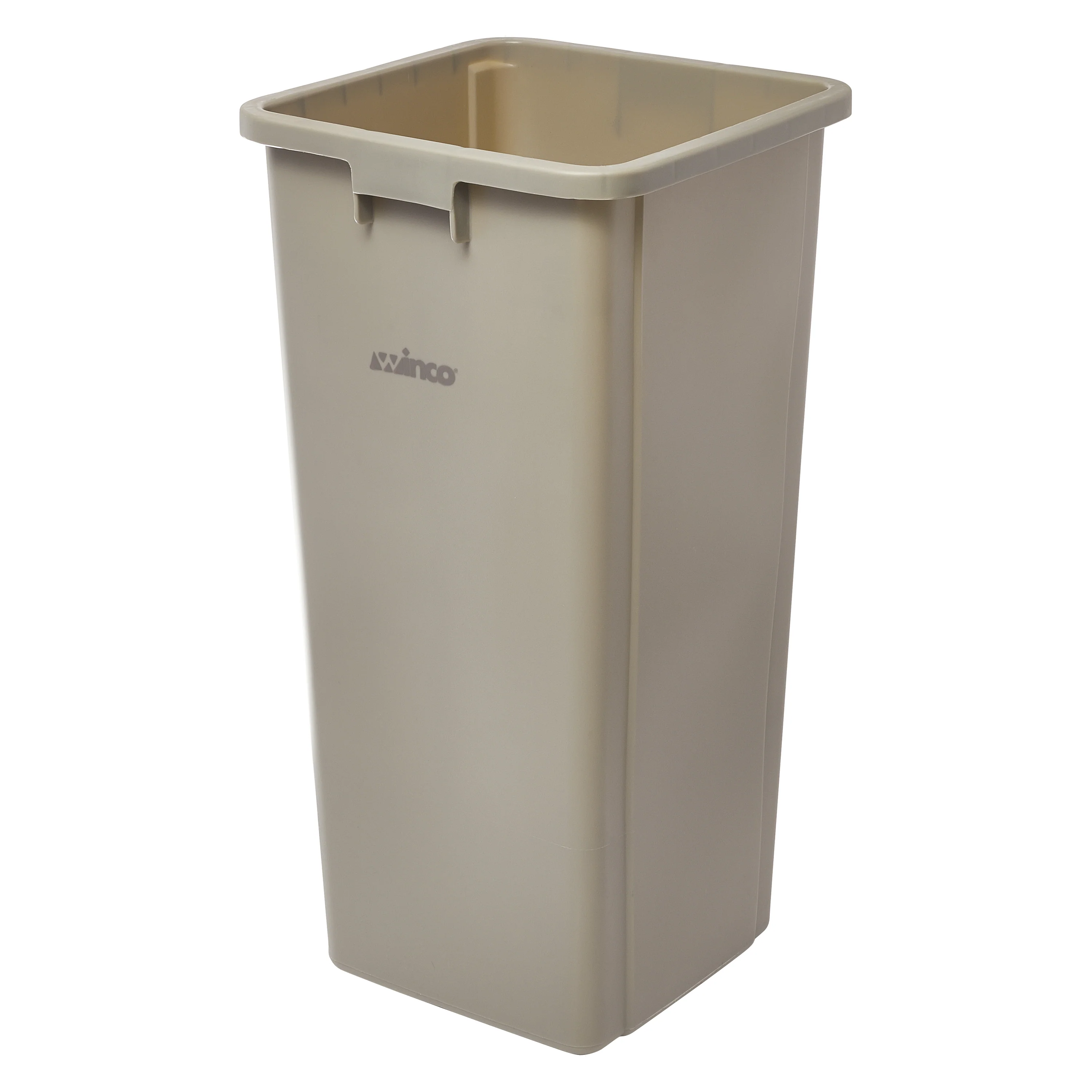 Winco PTCS-23BE 15-5/8 Inch Trash Can 23 Gallon Beige Plastic - Image 5