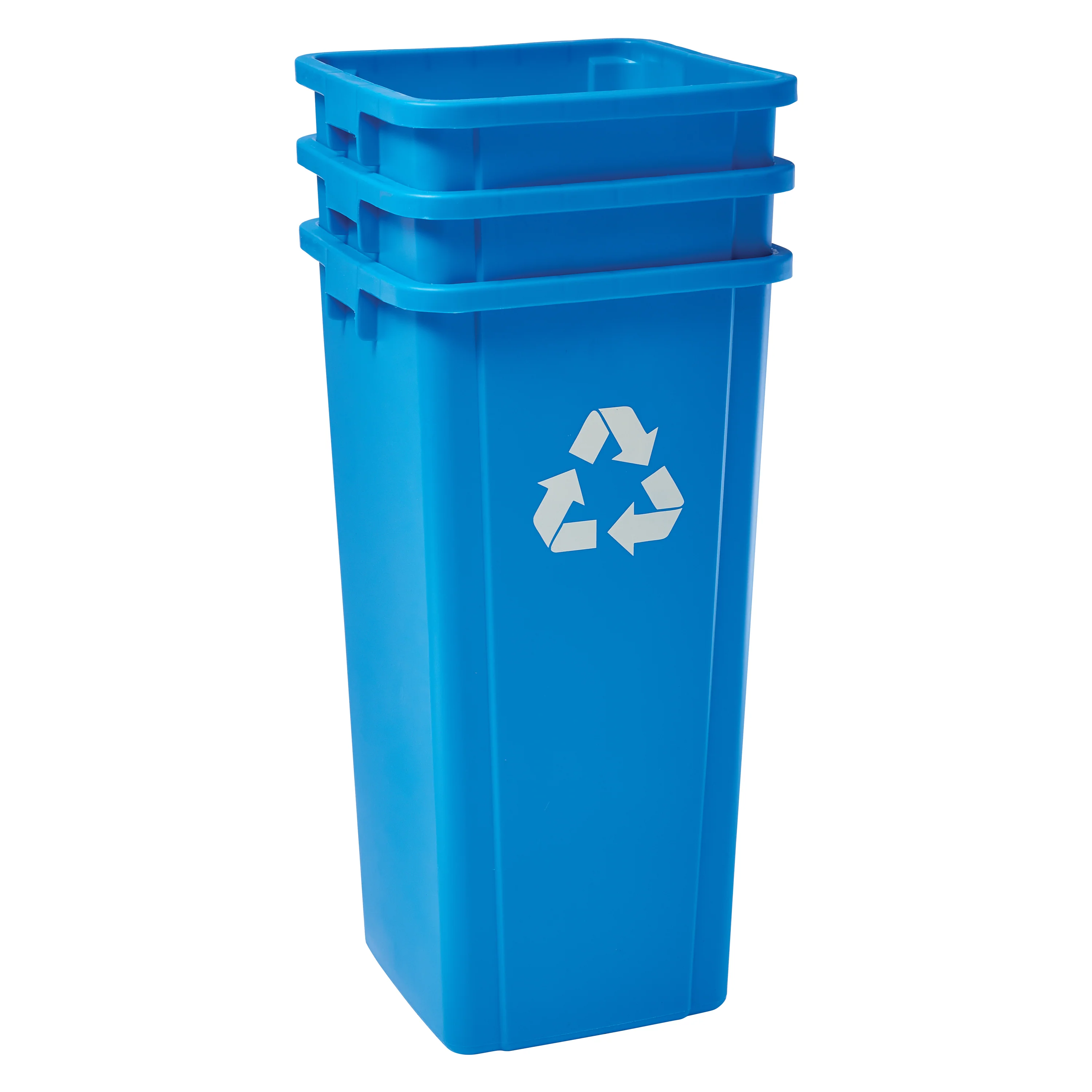 Winco PTCS-23L 15-5/8 Inch Square Recycling Container Polyethylene Blue - Image 4