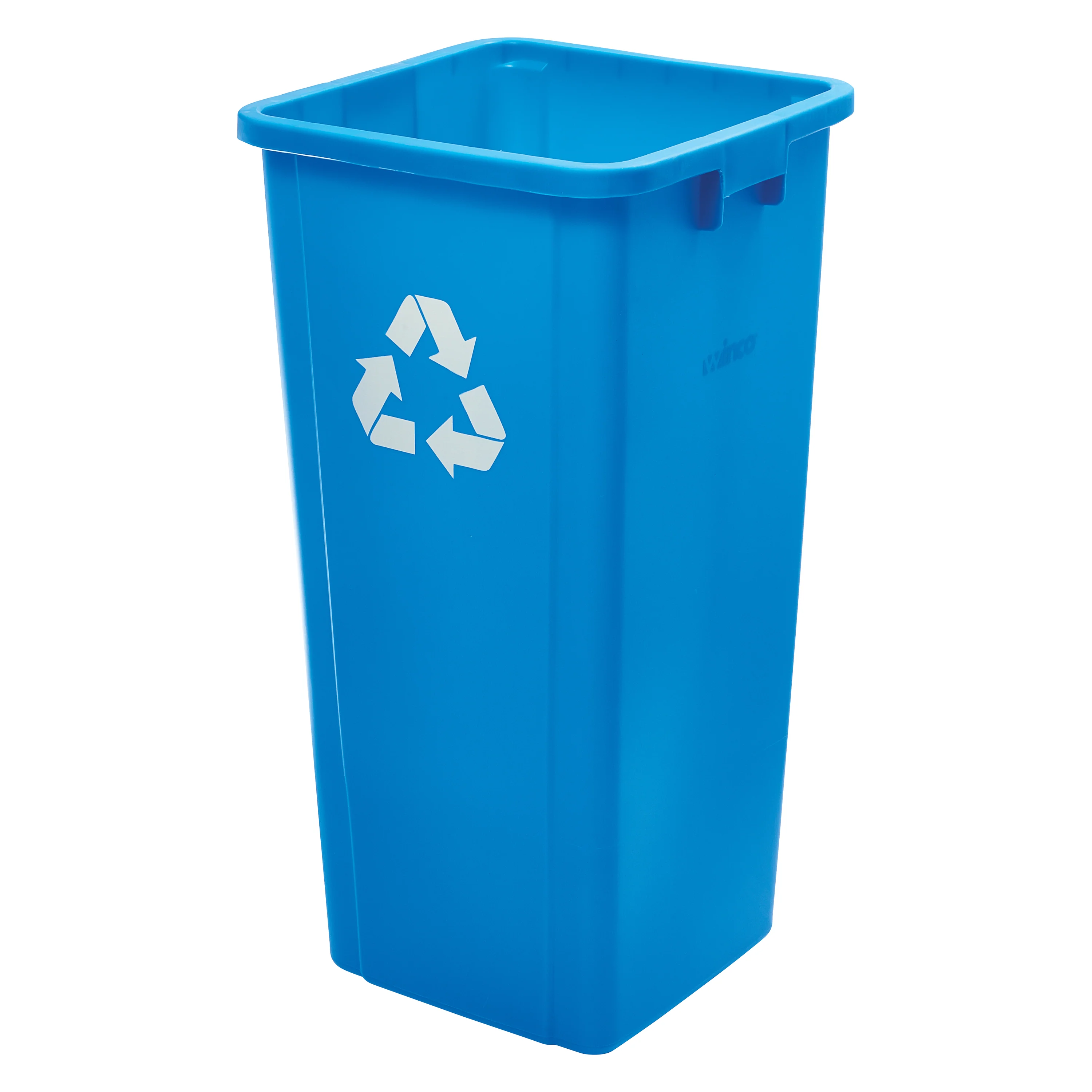 Winco PTCS-23L 15-5/8 Inch Square Recycling Container Polyethylene Blue - Image 5