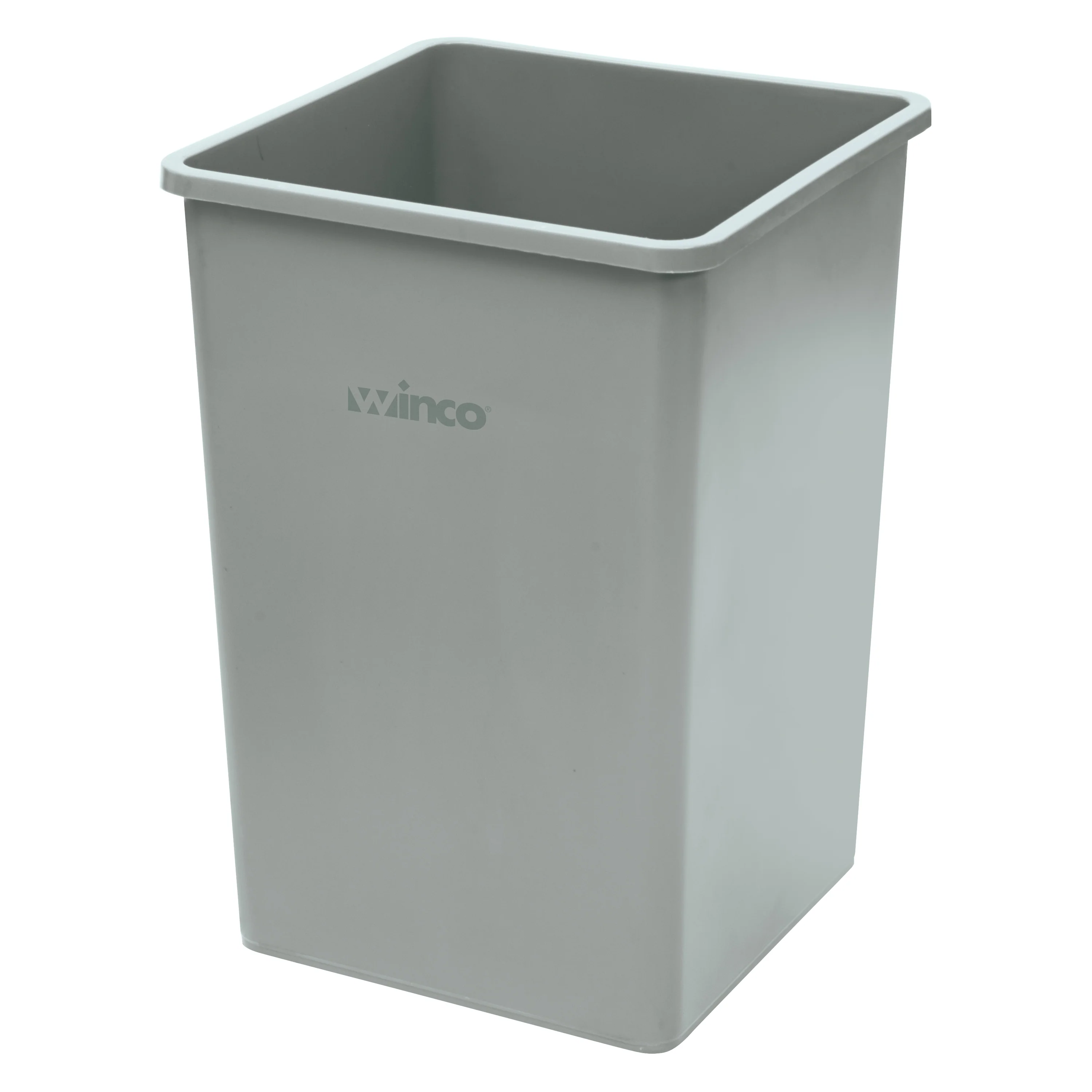 Winco 35 Gallon Square Heavy-Duty Trash Can - Gray LDPE