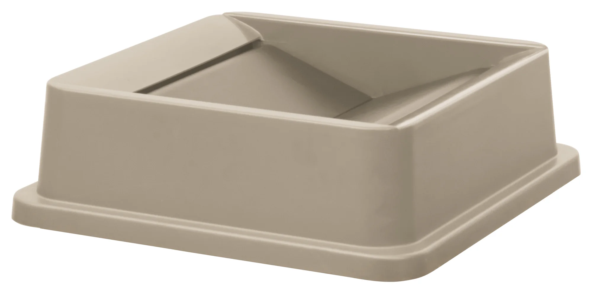 Winco PTCSL-23BE 16 Inch Lid Square Polystyrene Beige Swing Top Trash Lid - Image 2