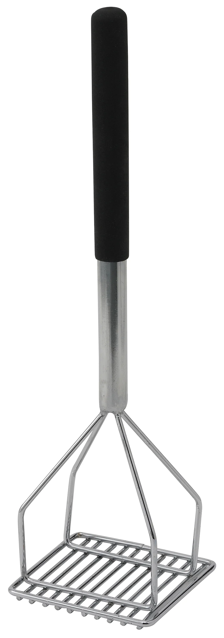 Winco PTMP-18S 4-1/2 Inch Nickel Plated Square Potato Masher with Chrome Handle - Image 2