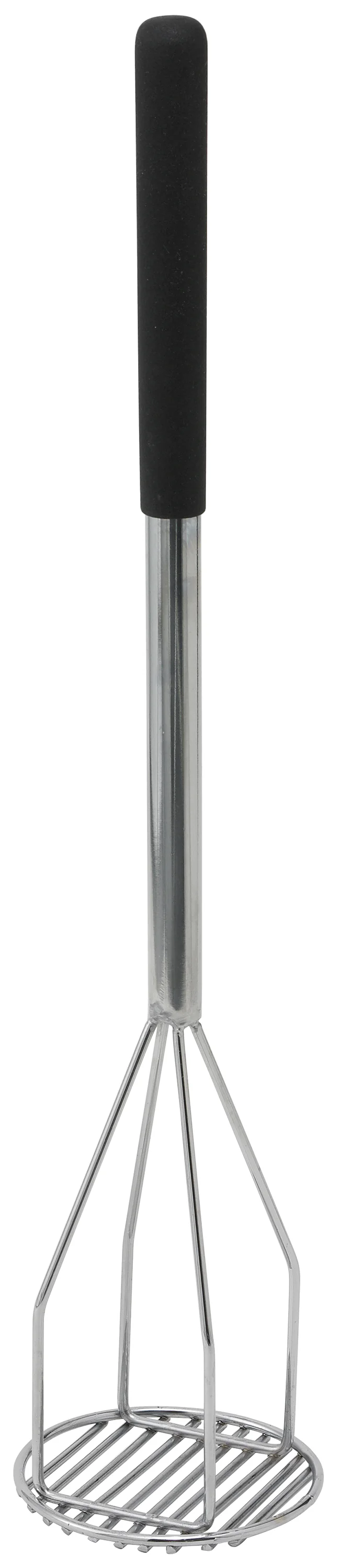 Winco PTMP-24R 5 Inch Diameter Round Potato Masher Nickel Plated Chrome Handle