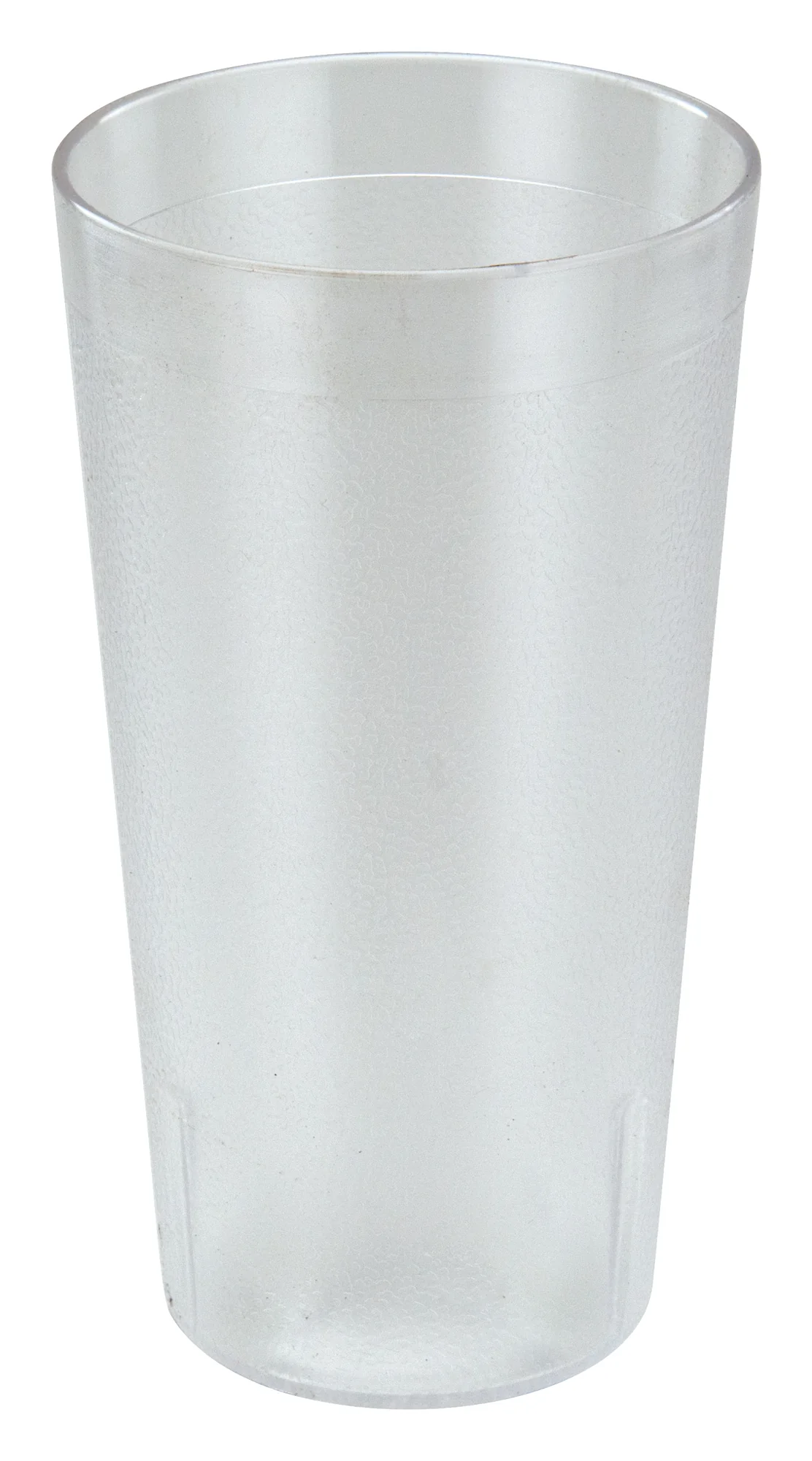 Winco PTP-16C 16 Oz Clear Pebbled Plastic Tumbler Break-resistant Dishwasher Safe