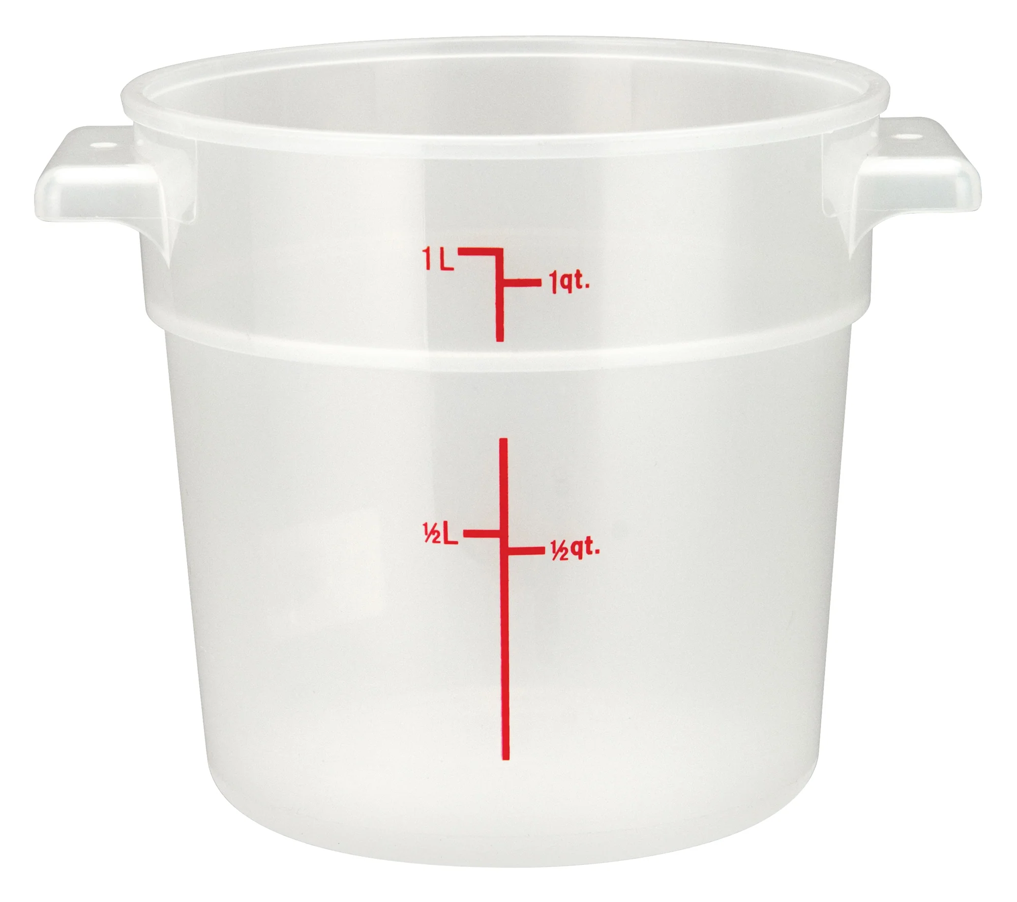 Winco PTRC-1 1 Quart Food Storage Container with Built-In Handles Polypropylene - Image 2