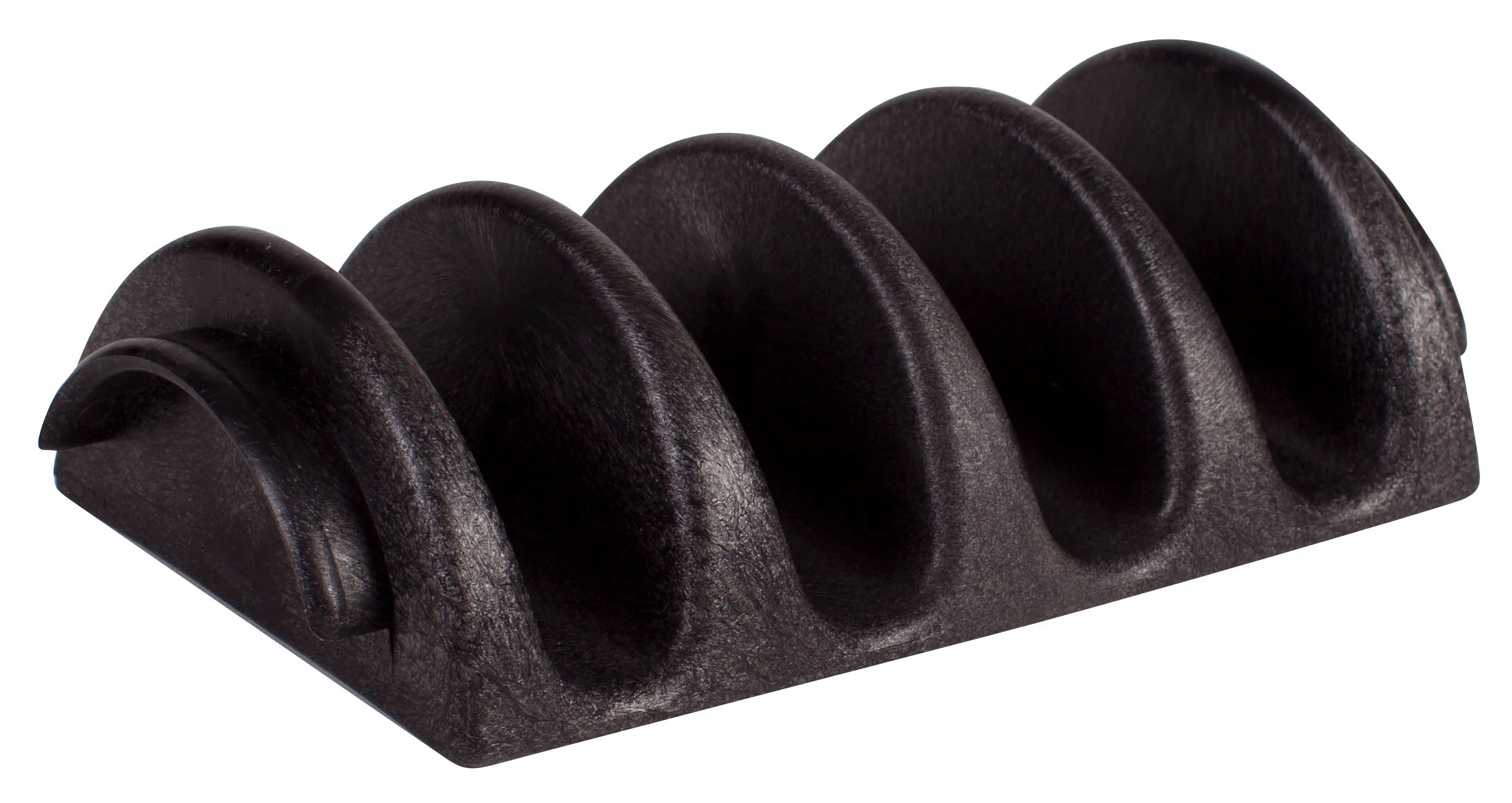 Winco PTS-4 8 Inch Taco Server BPA Free Plastic Black - Holds Four Tacos - Image 2