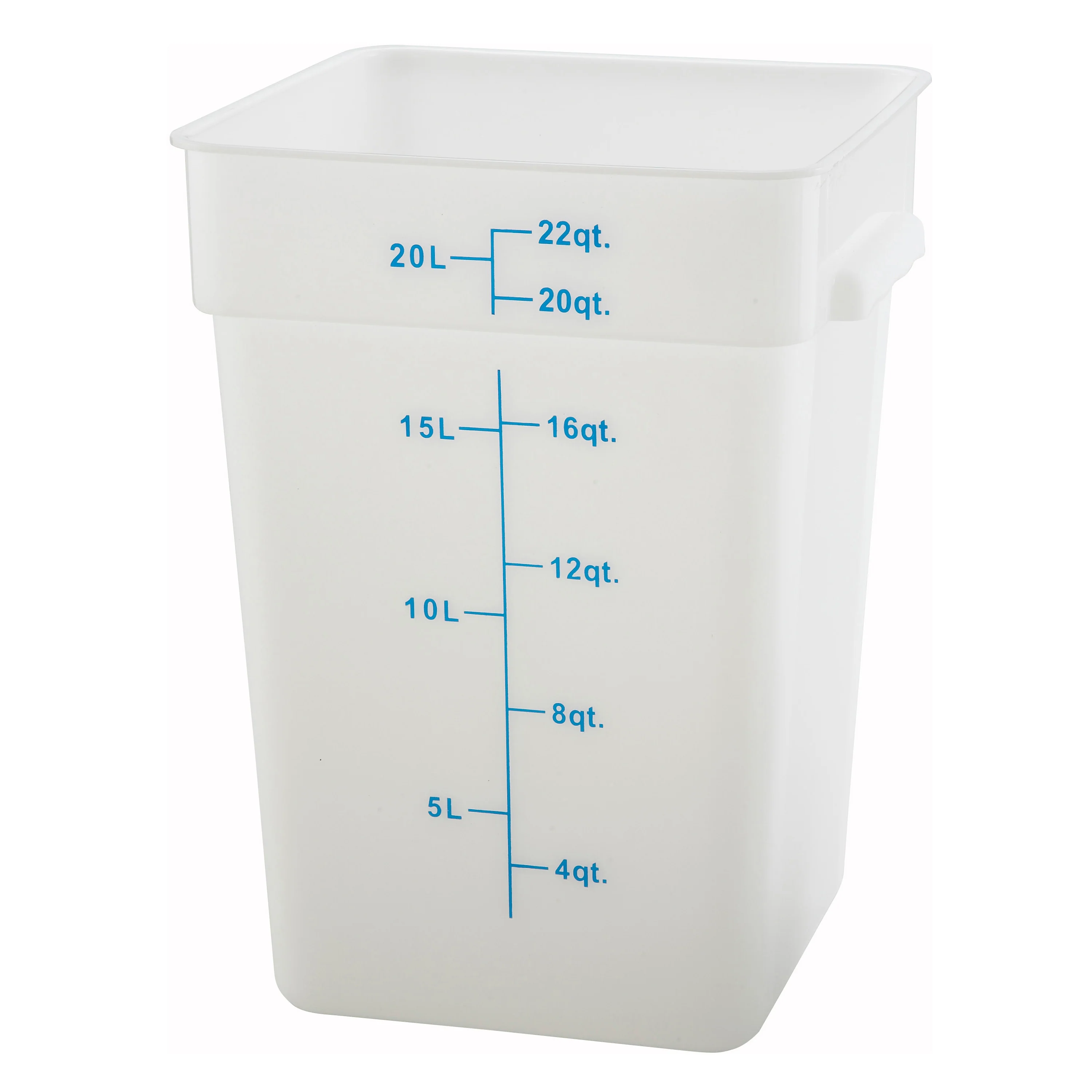 Winco PTSC-22 22 Qt Storage Container Square with Built-in Handles Polypropylene