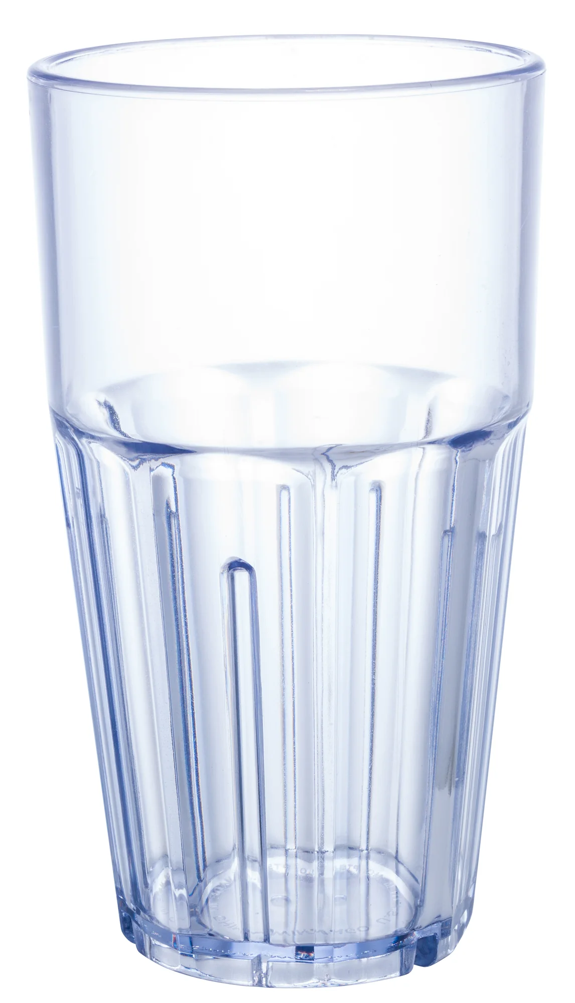 Winco PTSN-16 16 Oz Ribbed Plastic Tumbler Dishwasher Safe Blue