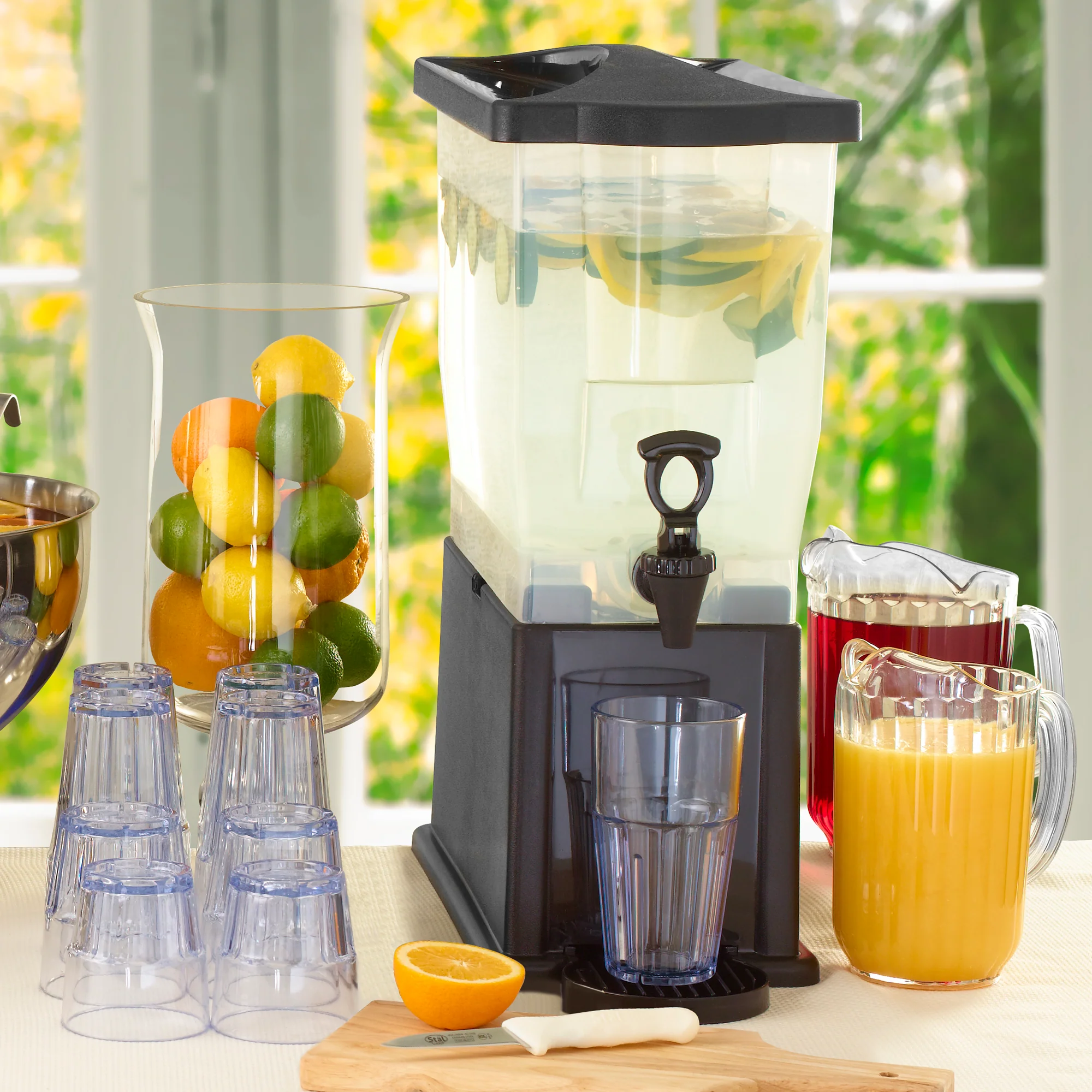 Winco PTSN-9 9 Oz Ribbed Plastic Tumbler Break Resistant Dishwasher Safe Blue - Image 3