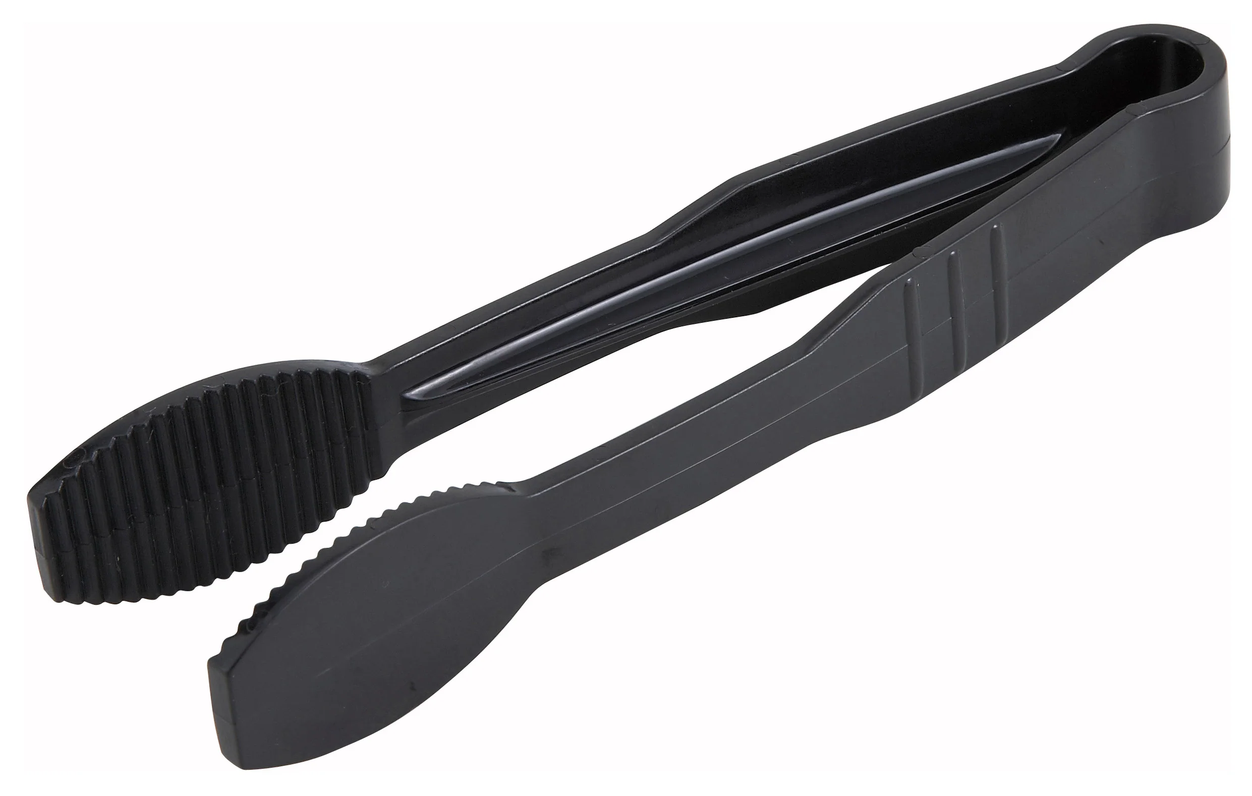 Winco PUTF-6K 6 Inch Tongs Flat Grip Surface Polycarbonate Black NSF - Image 2