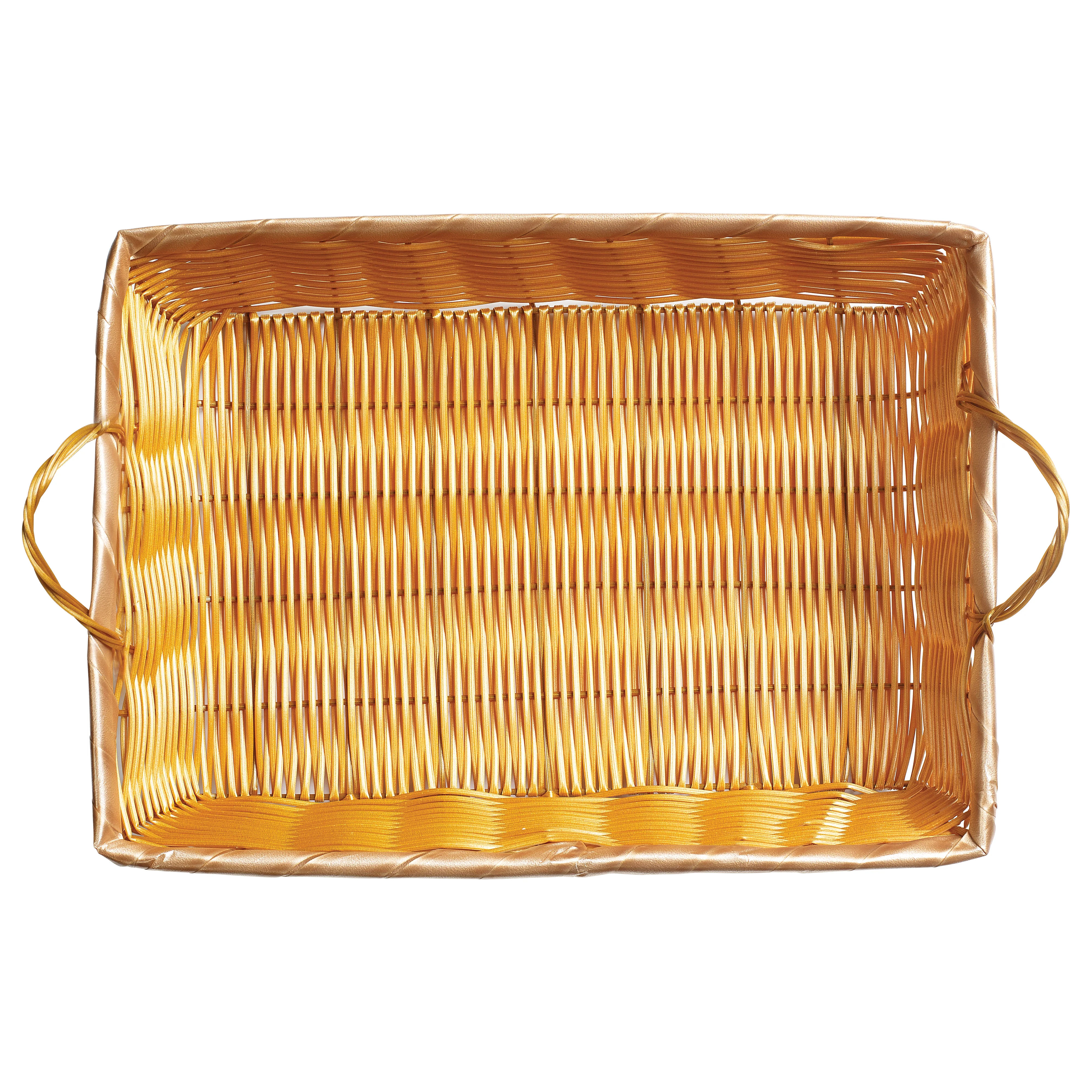 Winco PWBN-16B 16 Inch Woven Basket Rectangular with Handles Polypropylene Natural - Image 4