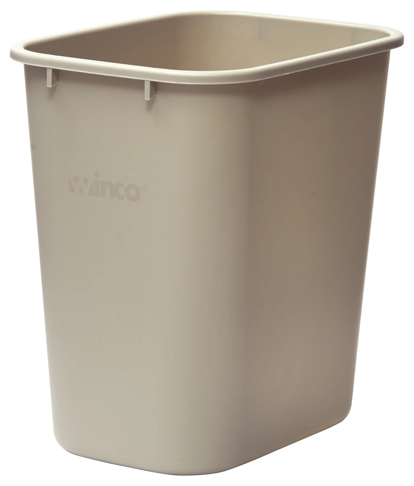 Winco PWR-28BE 28 Qt. Wastebasket Rectangular Beige LDPE