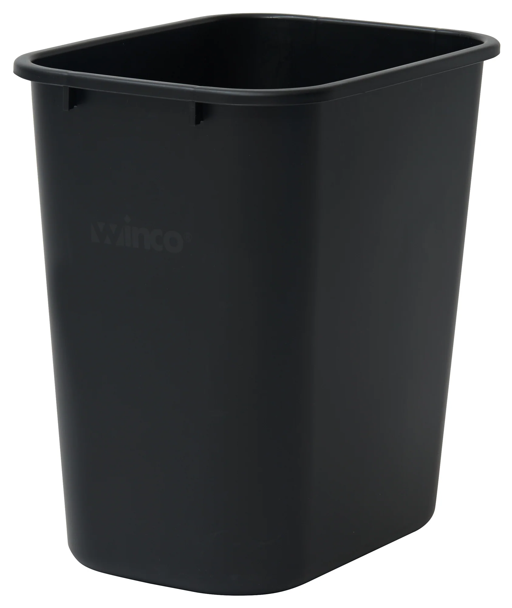 Winco PWR-28K 28 Qt Waste Basket Rectangular LDPE Black - Image 5