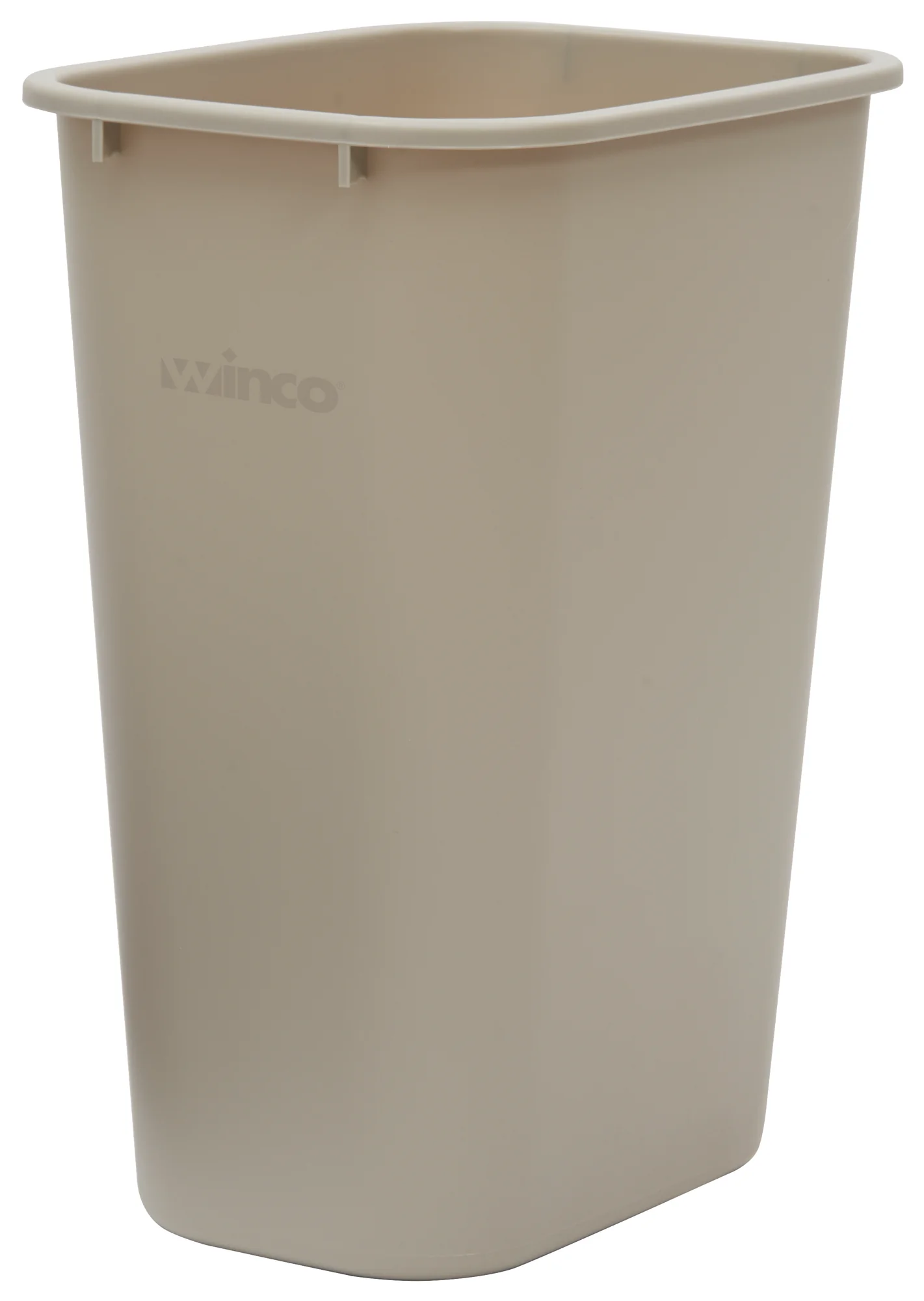 Winco PWR-41BE 41 Qt Wastebasket Rectangular LDPE Beige 15-1/4 Inch Width - Image 2