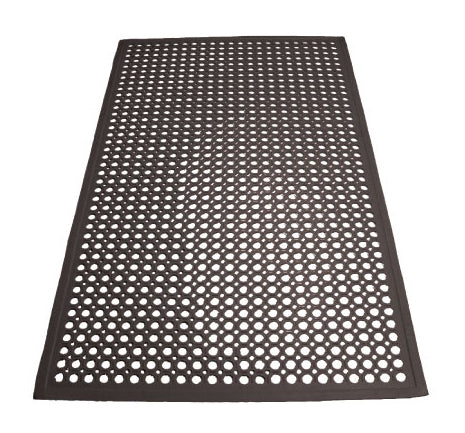 Winco RBM-35K-R 3' Rubber Anti-fatigue Floor Mat Rolled Black - Image 3