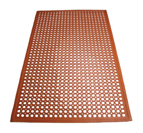 Winco RBM-35R 60 Inch Anti-slip Rubber Floor Mat Red Grease Resistant