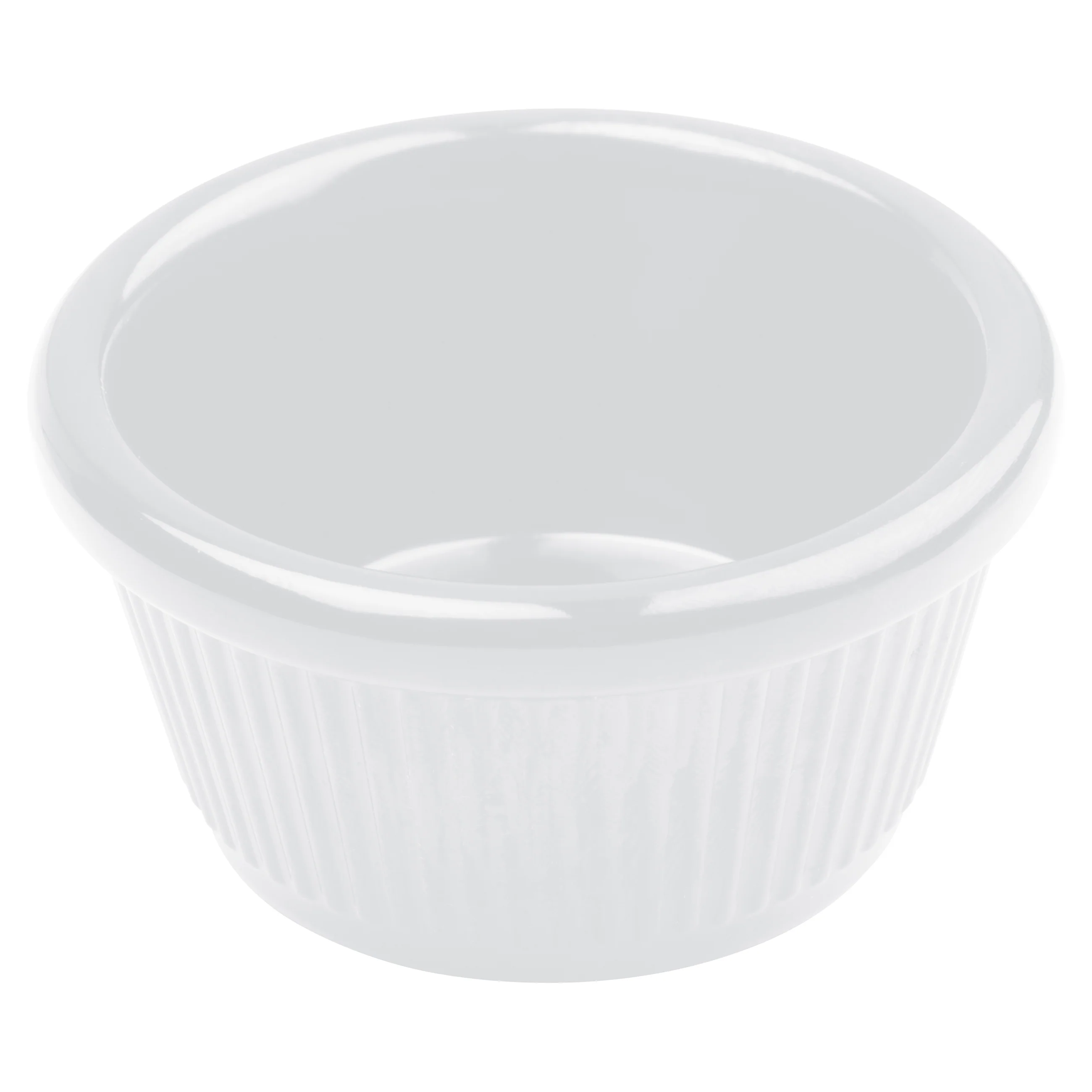Winco RFM-1W 1-1/2 Oz Fluted Ramekin Heat Resistant Dishwasher Safe Melamine White