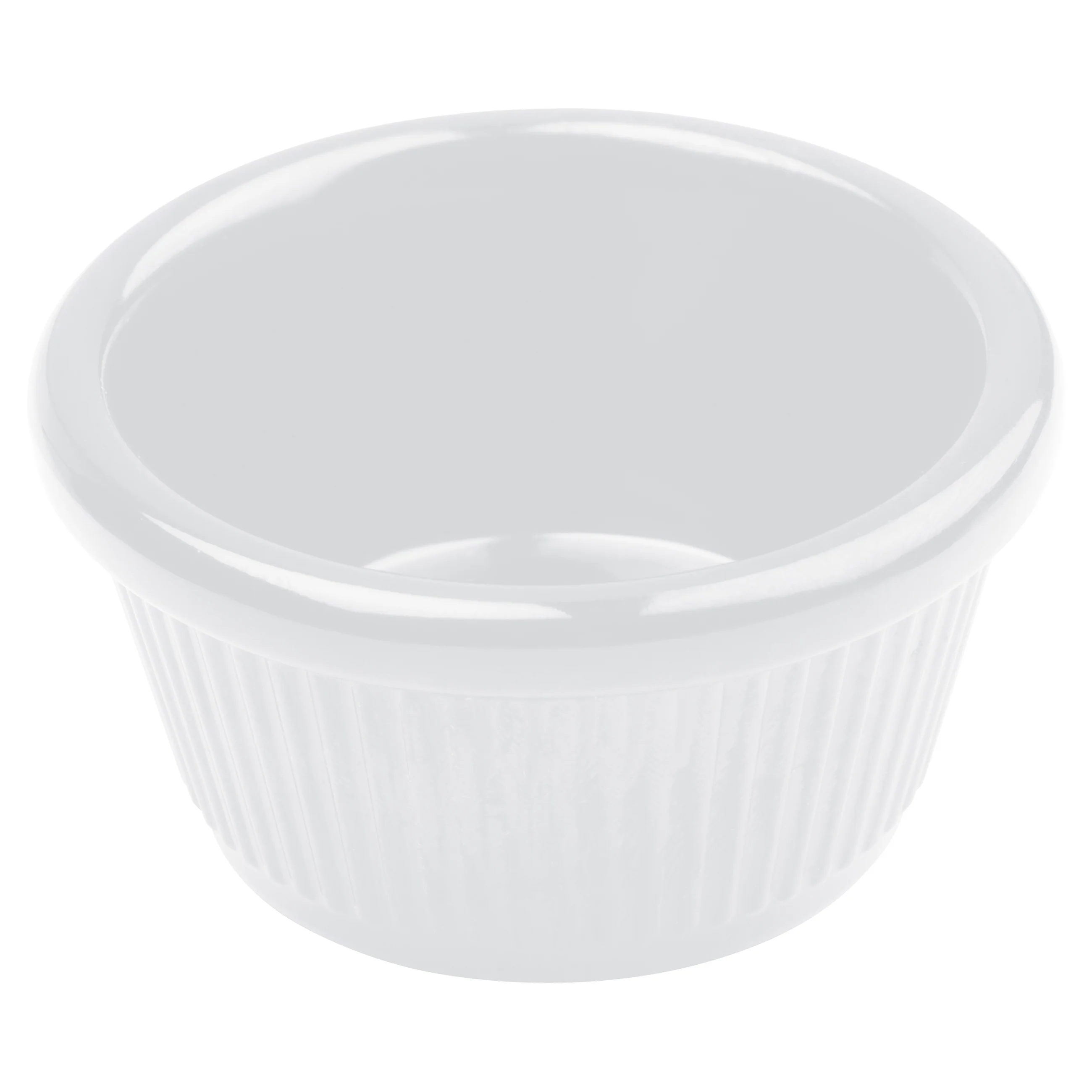 Winco RFM-2W 2 Oz Ramekin Fluted Dishwasher Safe Melamine White - Image 2