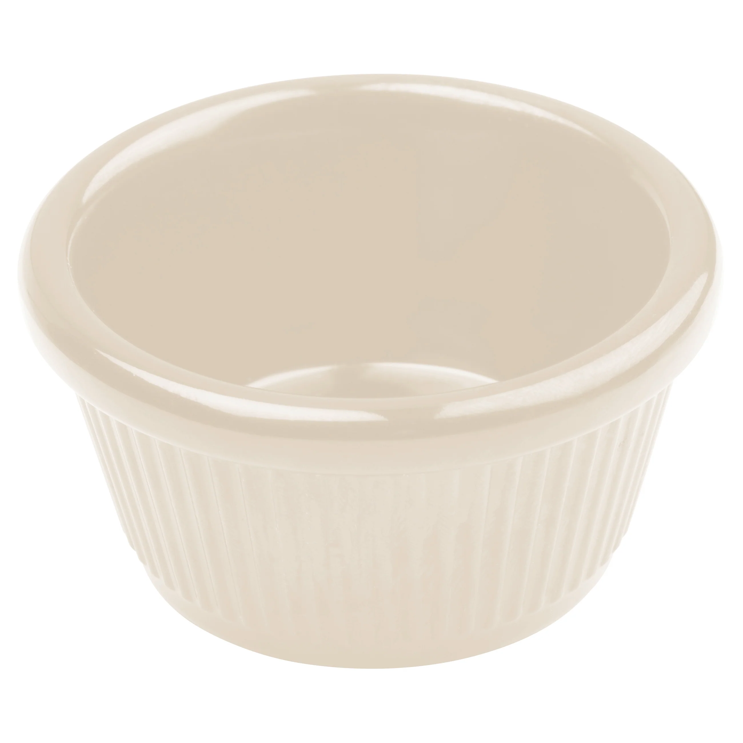 Winco RFM-3B 3 Oz Ramekin Fluted Melamine Bone Dishwasher Safe