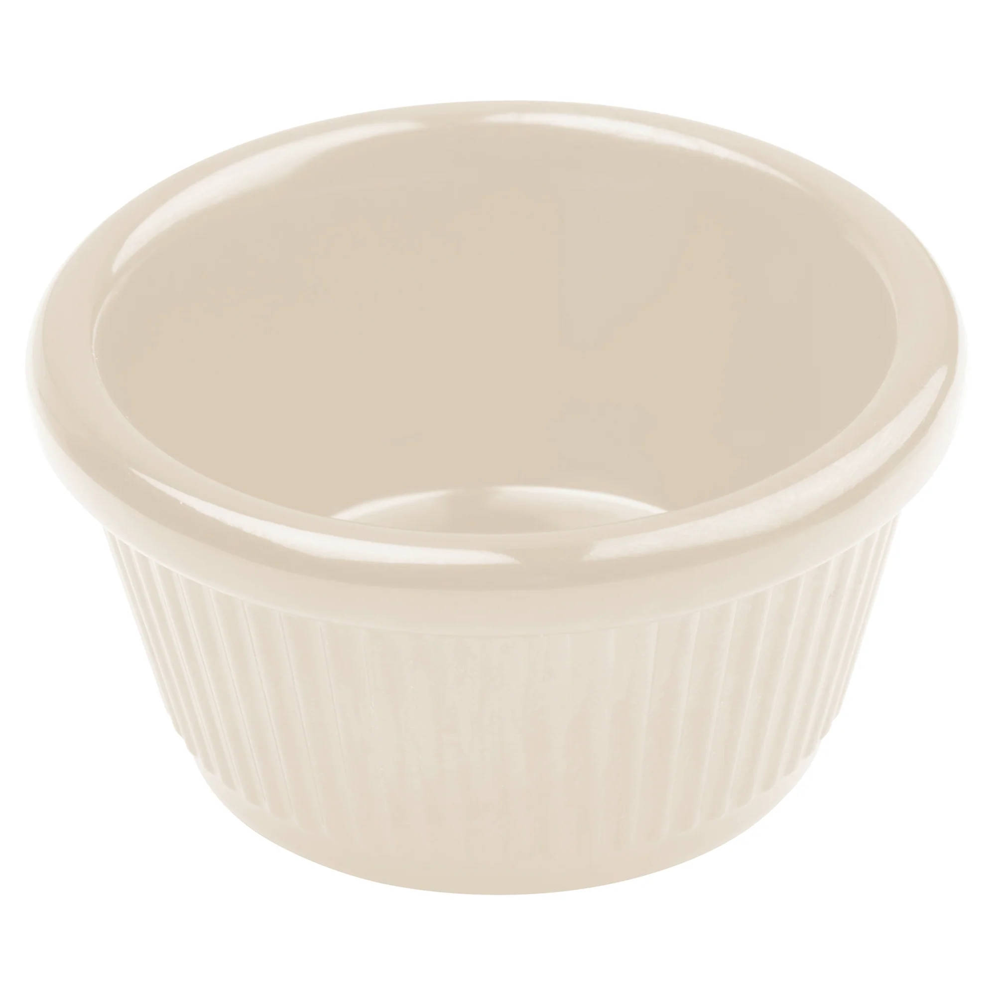 Winco RFM-4B 4 Oz Ramekin Fluted Dishwasher Safe Melamine Bone - Image 2
