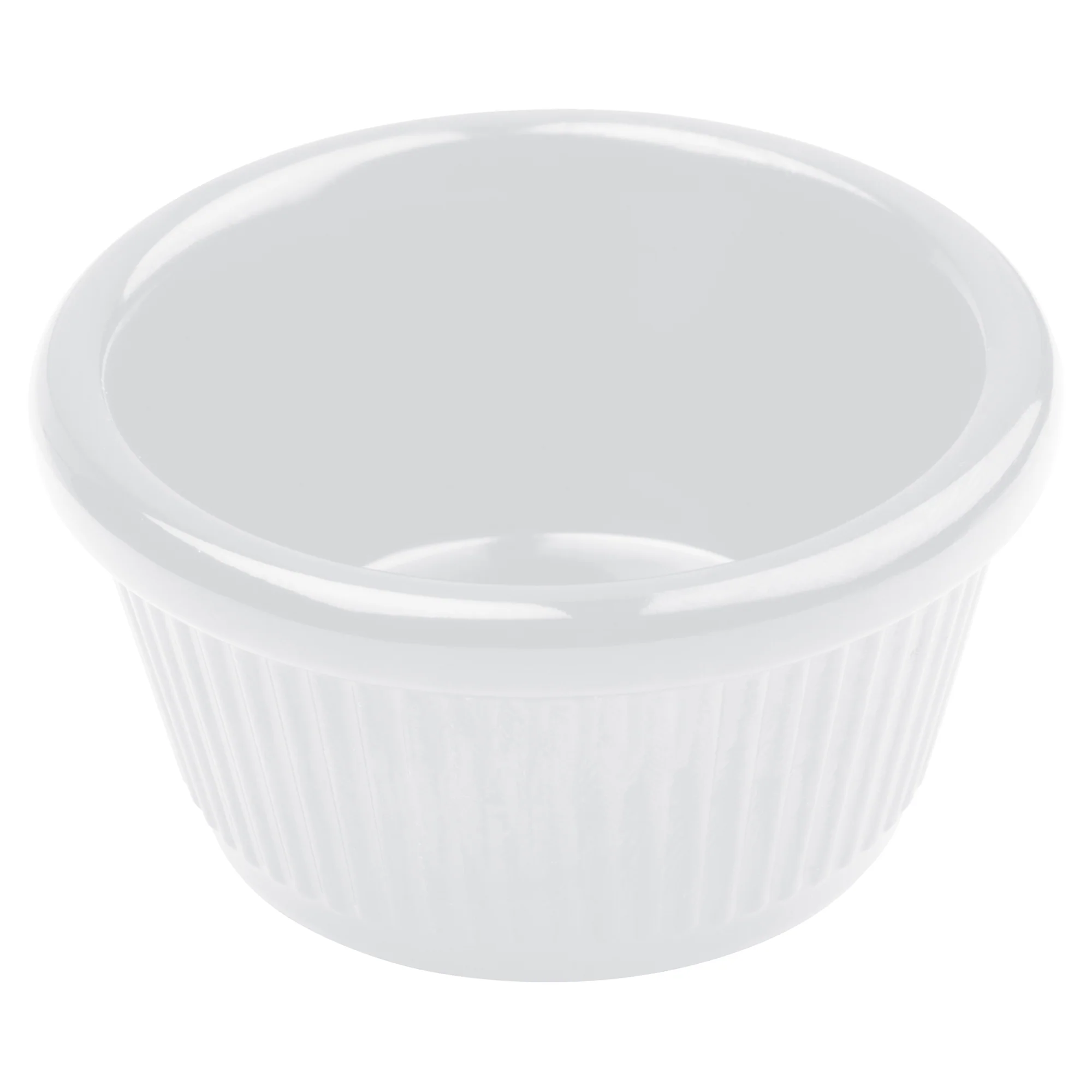 Winco RFM-4W 4 Oz Fluted Ramekin Melamine White Dishwasher Safe - Image 2